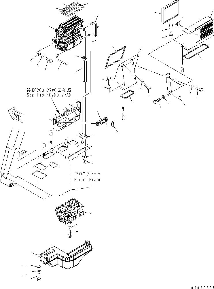 Dump Trucks Komatsu / HD605-7R S/N 15001-15351 (W/O EGR)(hd605-1c) / FLOOR (AIR CONDITIONER PIPING)(#15001-)(270290 : K0200-26A0)