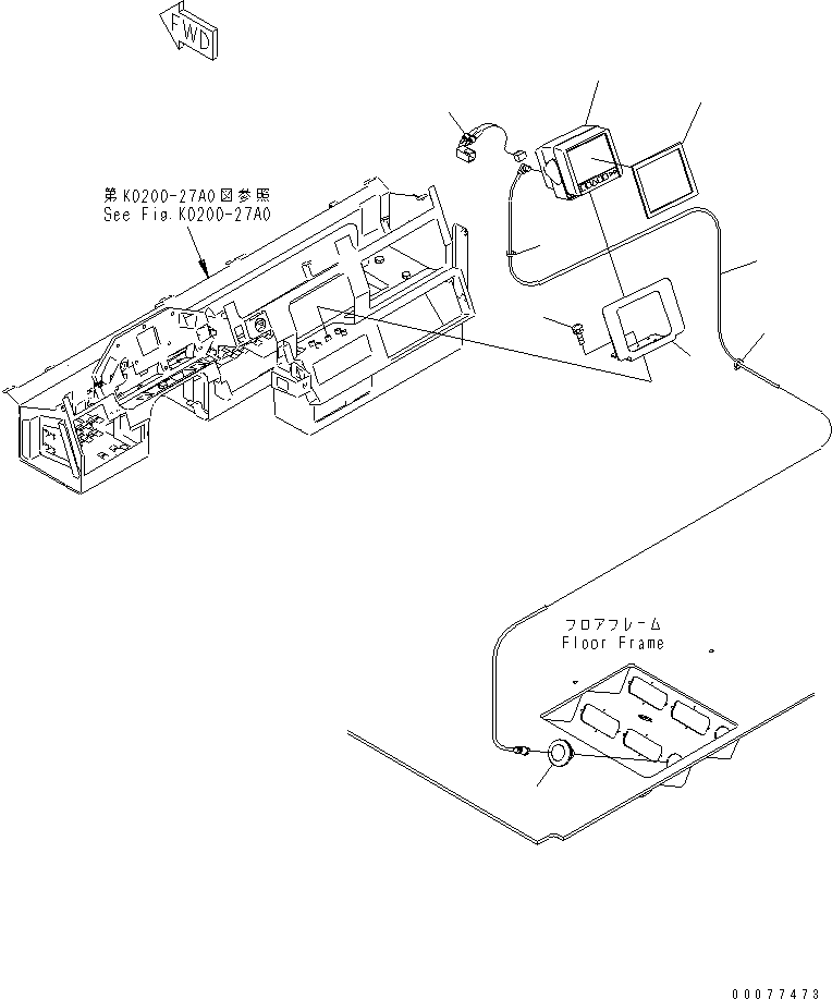 Dump Trucks Komatsu / HD605-7R S/N 15001-15351 (W/O EGR)(hd605-1c) / FLOOR (REAR MONITOR)(#15001-)(270420 : K0200-32A0)