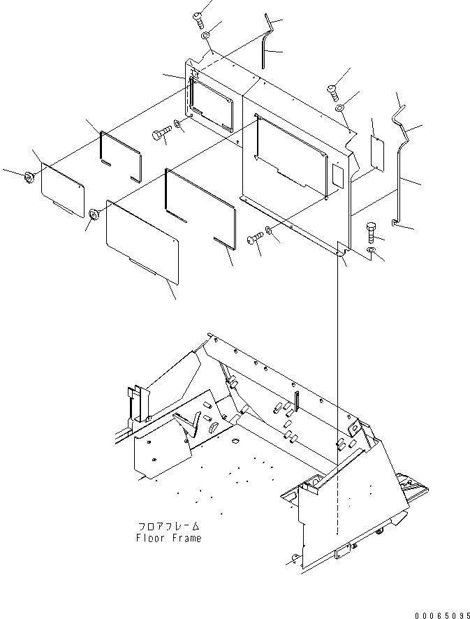 Dump Trucks Komatsu / HD605-7R S/N 15001-15351 (W/O EGR)(hd605-1c) / FLOOR (REAR COVER) (PAYLOAD METER)(#15001-)(270580 : K0200-61A2)