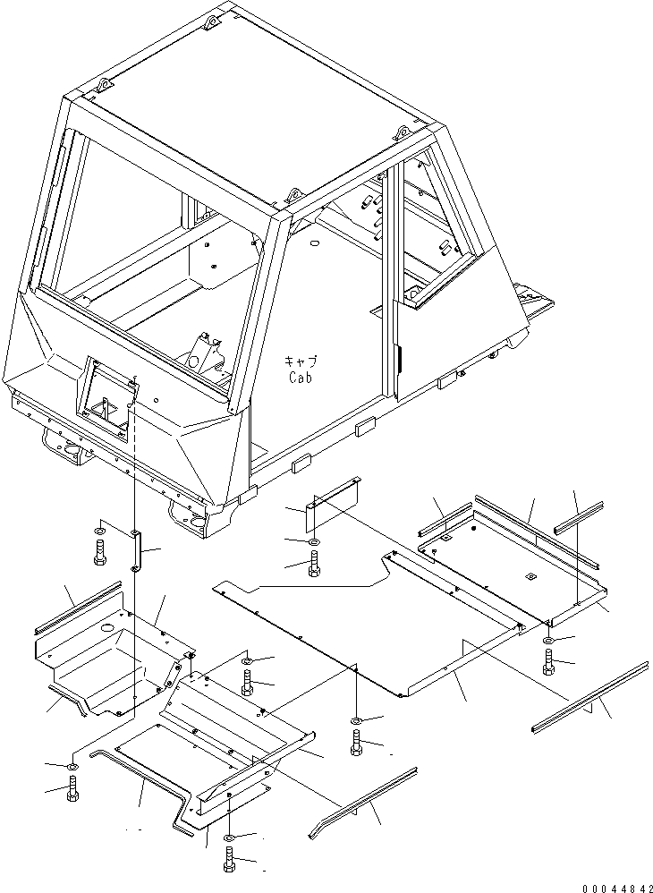 Dump Trucks Komatsu / HD605-7R S/N 15001-15351 (W/O EGR)(hd605-1c) / CAB STEP RELATED PARTS (UNDER COVER)(#15001-15024)(270980 : K3100-05A0)