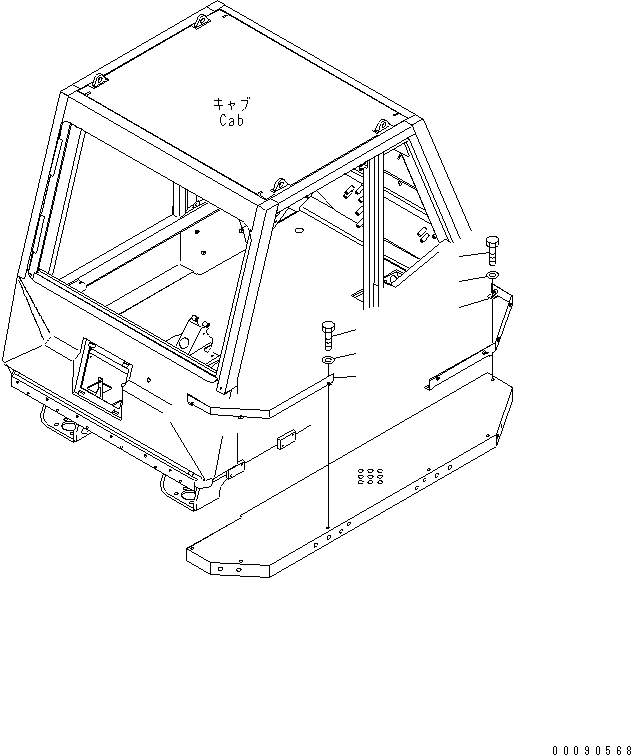 Dump Trucks Komatsu / HD605-7R S/N 15001-15351 (W/O EGR)(hd605-1c) / PLATFORM RELATED PARTS (TOE GUARD) (L.H.) (WITH HEATER MIRROR)(#15229-)(300420 : L3160-03B5)