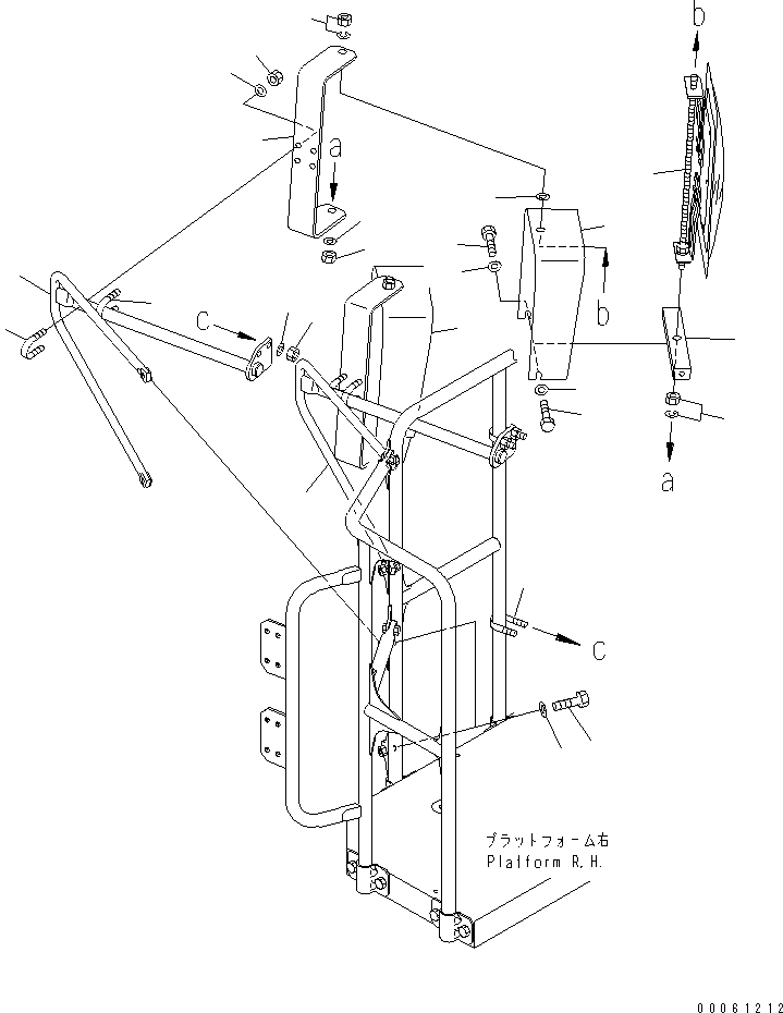 Dump Trucks Komatsu / HD605-7R S/N 15001-15351 (W/O EGR)(hd605-1c) / PLATFORM RELATED PARTS (SIDE MIRROR) (R.H.)(#15025-15064)(300610 : L3160-11B0)