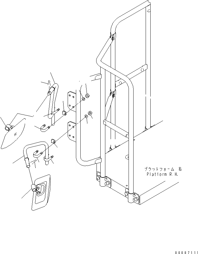 Dump Trucks Komatsu / HD605-7R S/N 15001-15351 (W/O EGR)(hd605-1c) / PLATFORM RELATED PARTS (UNDER MIRROR) (R.H.) (STAIRWAY)(#15025-)(300590 : L3160-10B3)