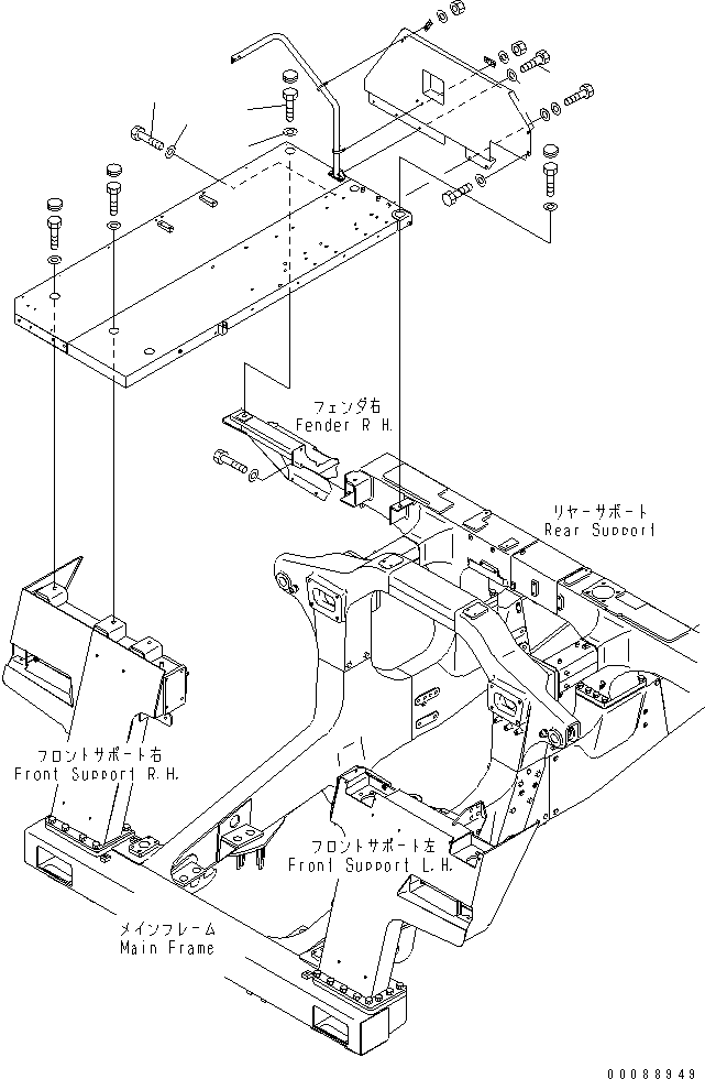 Dump Trucks Komatsu / HD605-7R S/N 15001-15351 (W/O EGR)(hd605-1c) / PLATFORM RELATED PARTS (PLATFORM MOUNTING)(#15025-)(300710 : L3160-18B0)