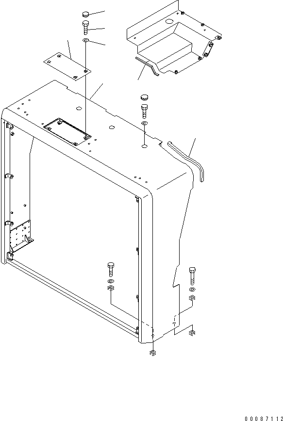 Dump Trucks Komatsu / HD605-7R S/N 15001-15351 (W/O EGR)(hd605-1c) / RADIATOR GUARD (FOR CARTAIN ? DISCONECT SWITCH ? GURD RAIL AND STAIRWAY)(#15340-)(330080 : M3110-01B5)