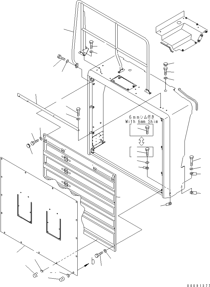 Dump Trucks Komatsu / HD605-7R S/N 15001-15351 (W/O EGR)(hd605-1c) / RADIATOR GUARD (WITH CURTAIN AND GURDRAIL) (FOR STAIRWAY)(#15340-)(330160 : M3110-03B5)