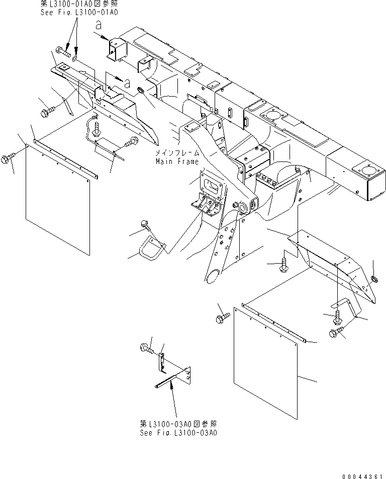 Dump Trucks Komatsu / HD605-7R S/N 15001-15351 (W/O EGR)(hd605-1c) / FENDER (WITH MUFFLER AND SIDE LAMP)(#15001-15024)(330370 : M3210-01A2)