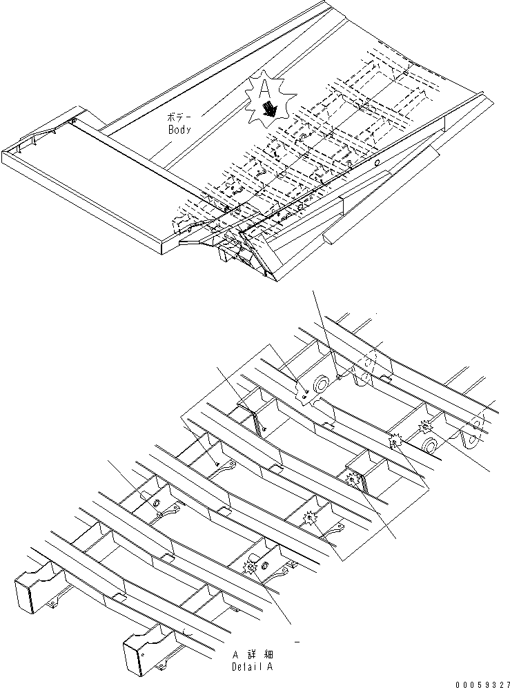 Dump Trucks Komatsu / HD605-7R S/N 15001-15351 (W/O EGR)(hd605-1c) / BODY (AUTO LUBRICATION)(#15001-)(390060 : T3100-02A4)