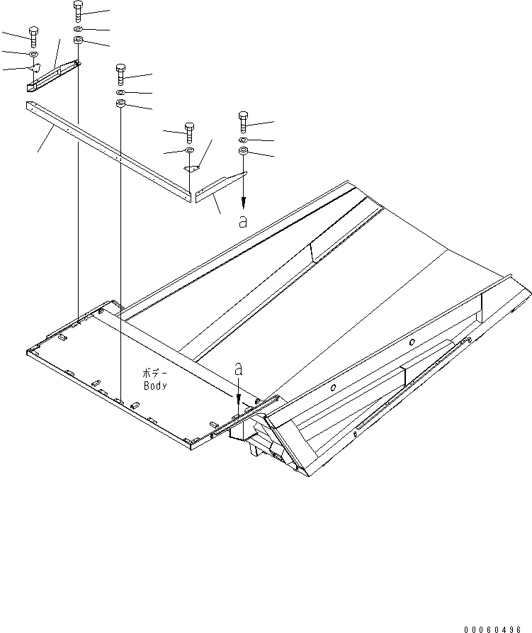 Dump Trucks Komatsu / HD605-7R S/N 15001-15351 (W/O EGR)(hd605-1c) / BODY (BOLT ON TYPE GUARD) (150MM SPILL GUARD)(#15001-)(390120 : T3100-04B4)