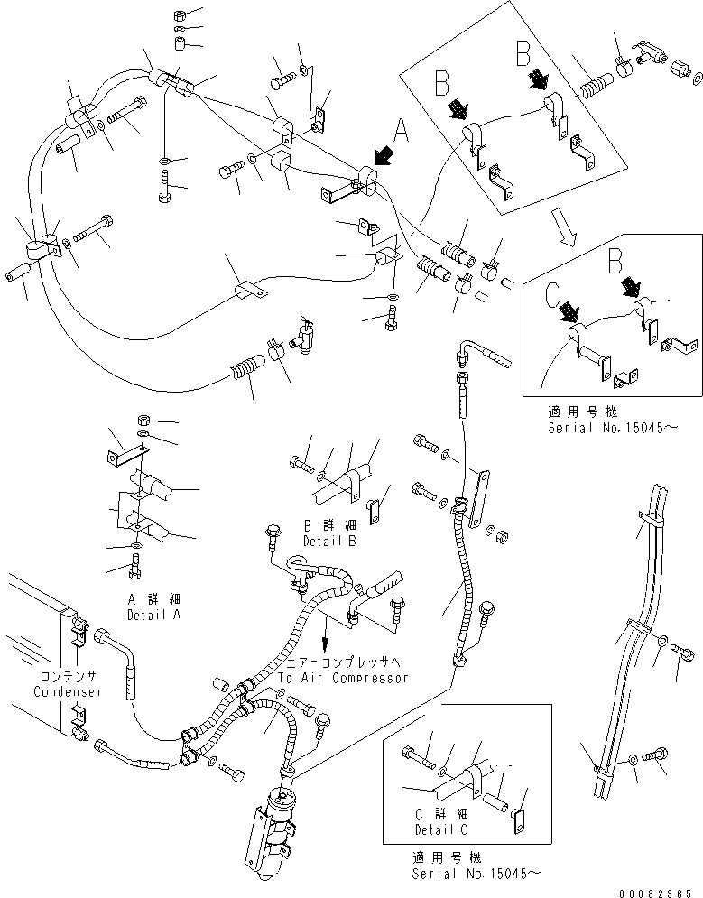 Dump Trucks Komatsu / HD605-7R S/N 15001-15351 (W/O EGR)(hd605-1c) / AIR CONDITIONER RELATED PARTS (2/2)(#15025-15060)(480050 : W3111-02B0)
