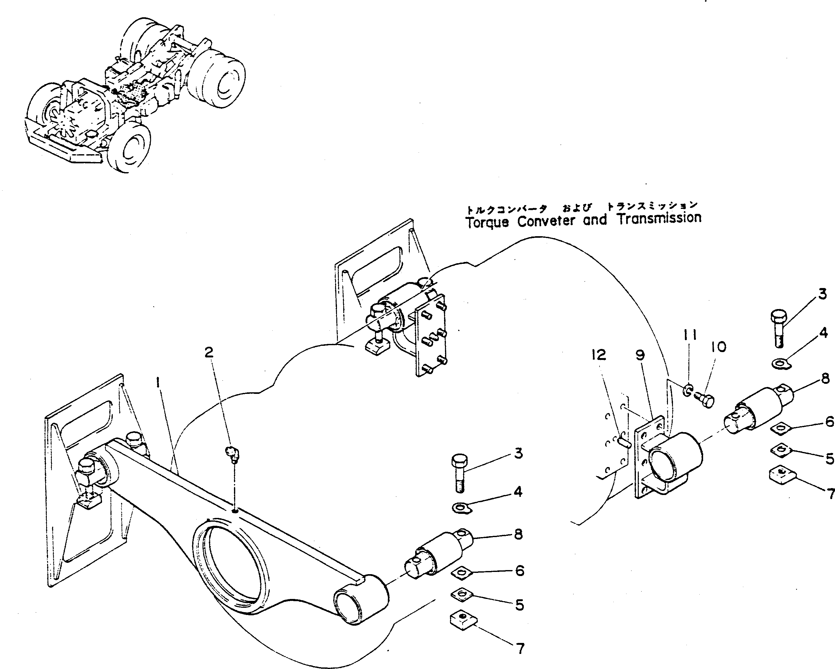 Dump Trucks Komatsu / HD680-2 S/N 1002-UP(hd680-2c) / TORQUE CONVERTER AND TRAMISSION MOUNT(060010 : 220)