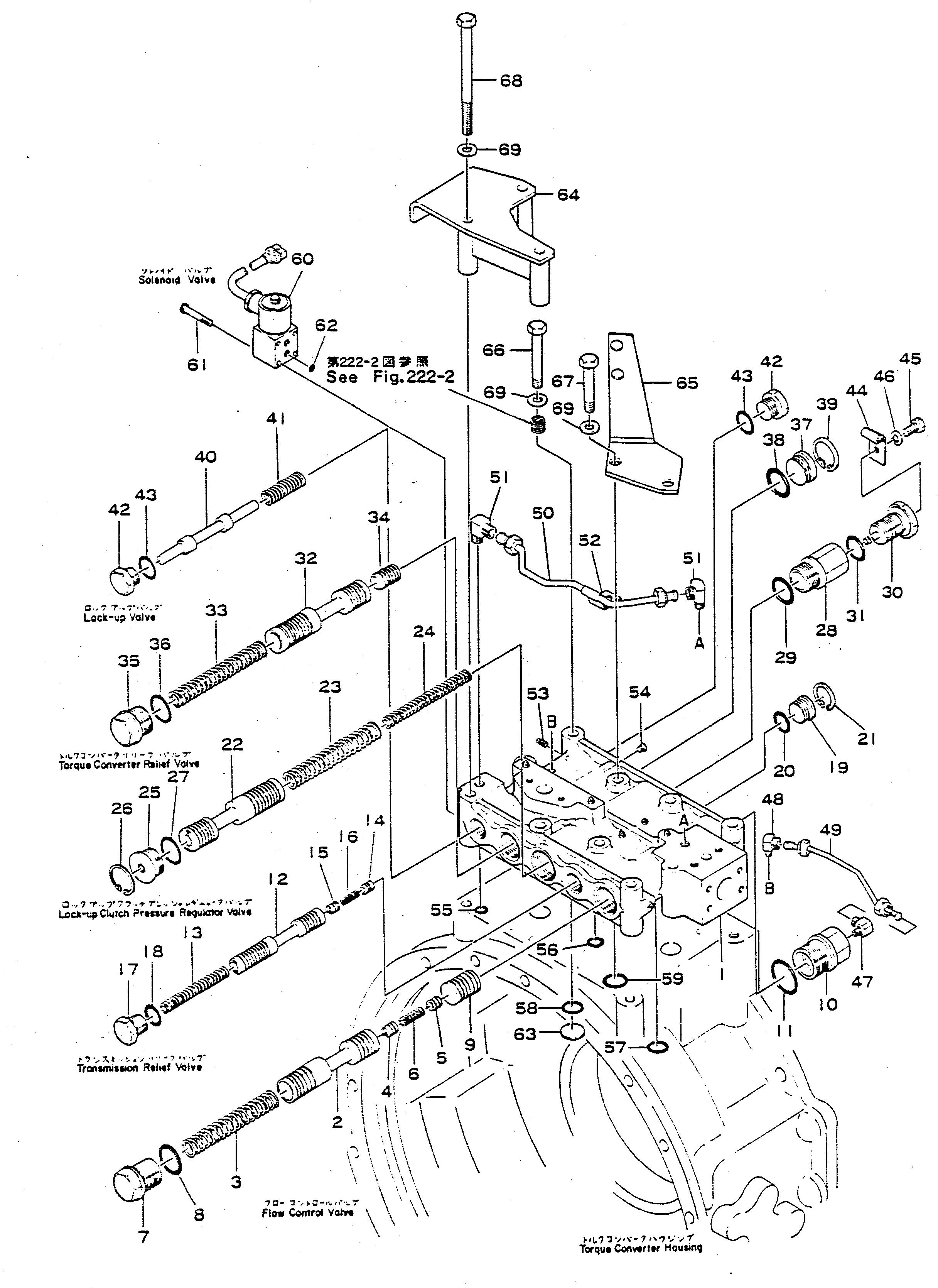 Dump Trucks Komatsu / HD680-2 S/N 1002-UP(hd680-2c) / TORQUE CONVERTER CONTROL VALVE (TCS47-1A)(#K1001-K1074)(060090 : 225)