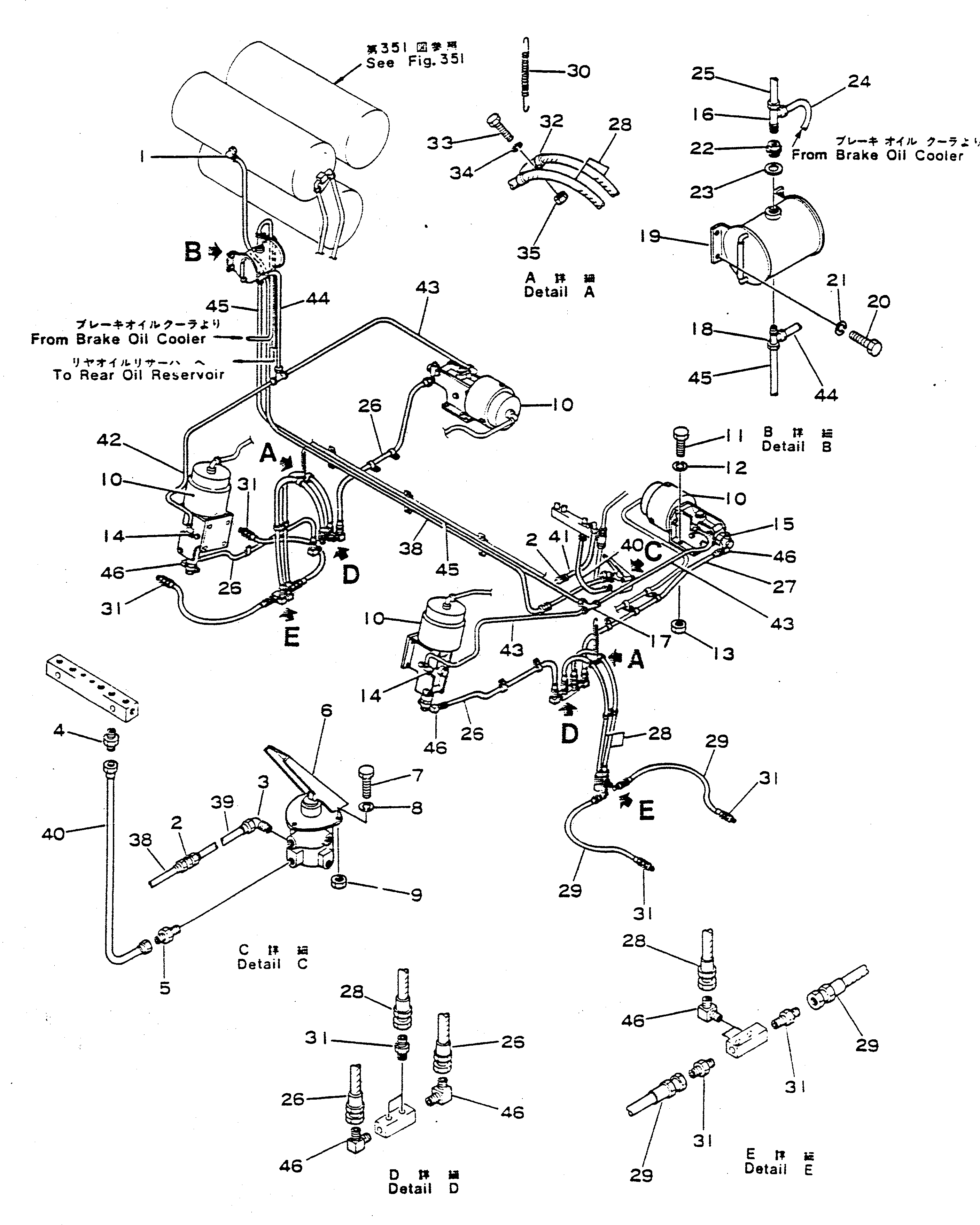 Dump Trucks Komatsu / HD680-2 S/N 1002-UP(hd680-2c) / FRONT BRAKE AIR PIPING (2/2)(090270 : 354)