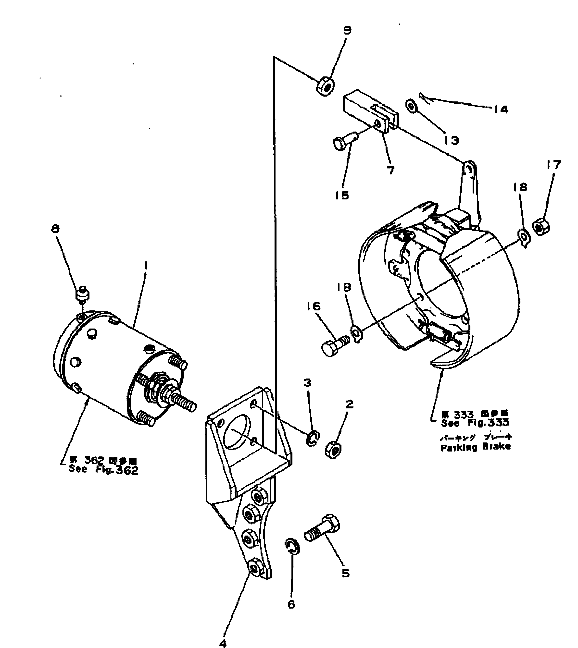 Dump Trucks Komatsu / HD680-2 S/N 1002-UP(hd680-2c) / PARKING BRAKE ACTUATOR AND LINKAGE(#1027-)(090310 : 361B)