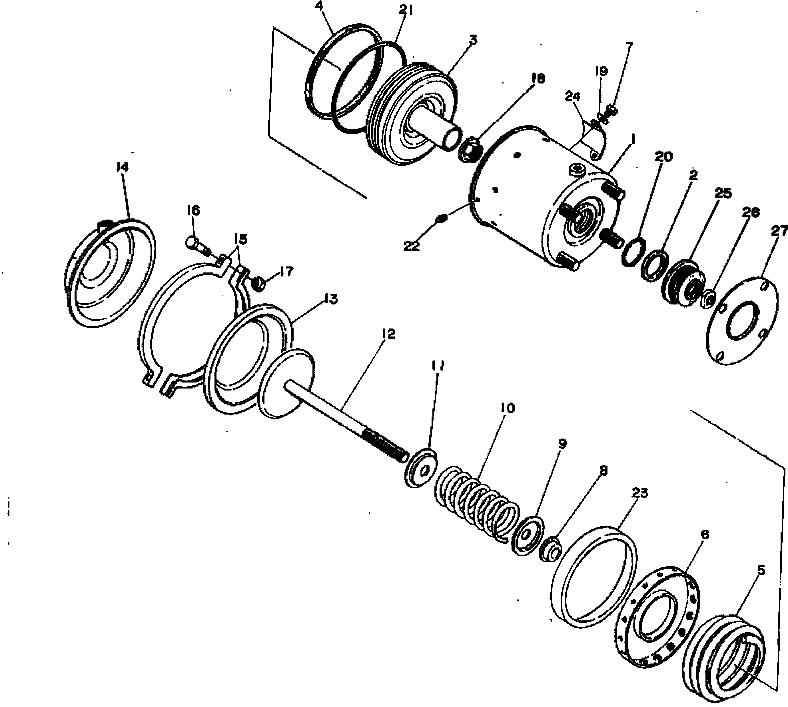Dump Trucks Komatsu / HD680-2 S/N 1002-UP(hd680-2c) / PARKING BRAKE ACTUATOR(#1027-)(090340 : 362B)