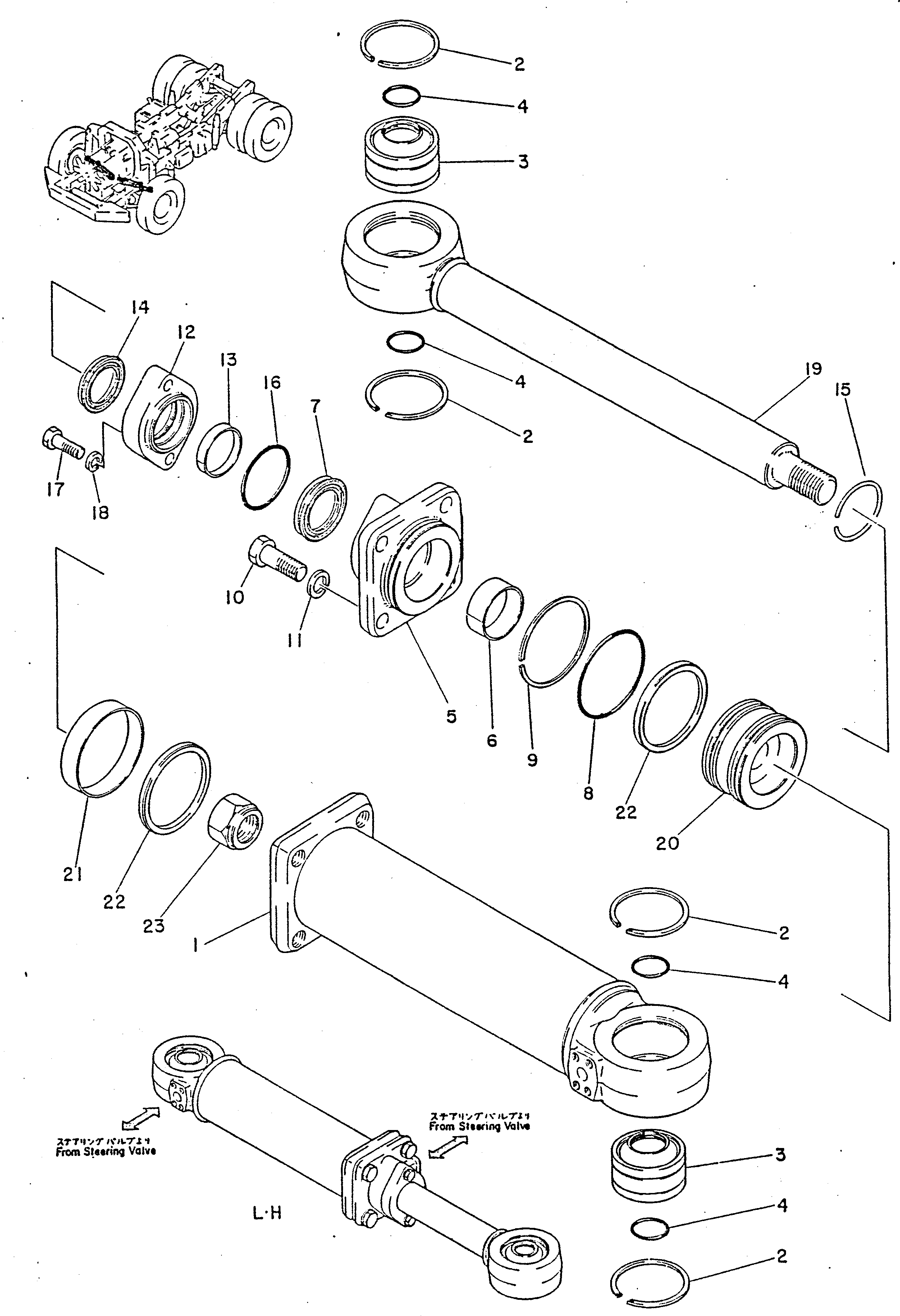 Dump Trucks Komatsu / HD680-2 S/N 1002-UP(hd680-2c) / STEERING CYLINDER (FOR -40C SPEC.)(120140 : 423A)