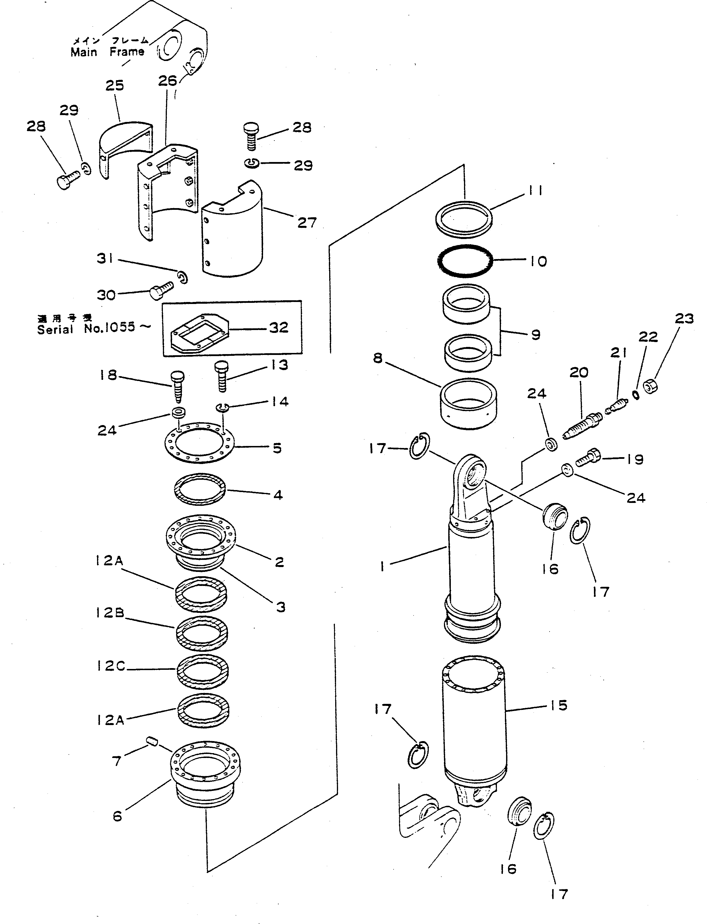 Dump Trucks Komatsu / HD680-2 S/N 1002-UP(hd680-2c) / HYDRO-PNUMATIC REAR SUSPESION CYLINDER(150030 : 512)