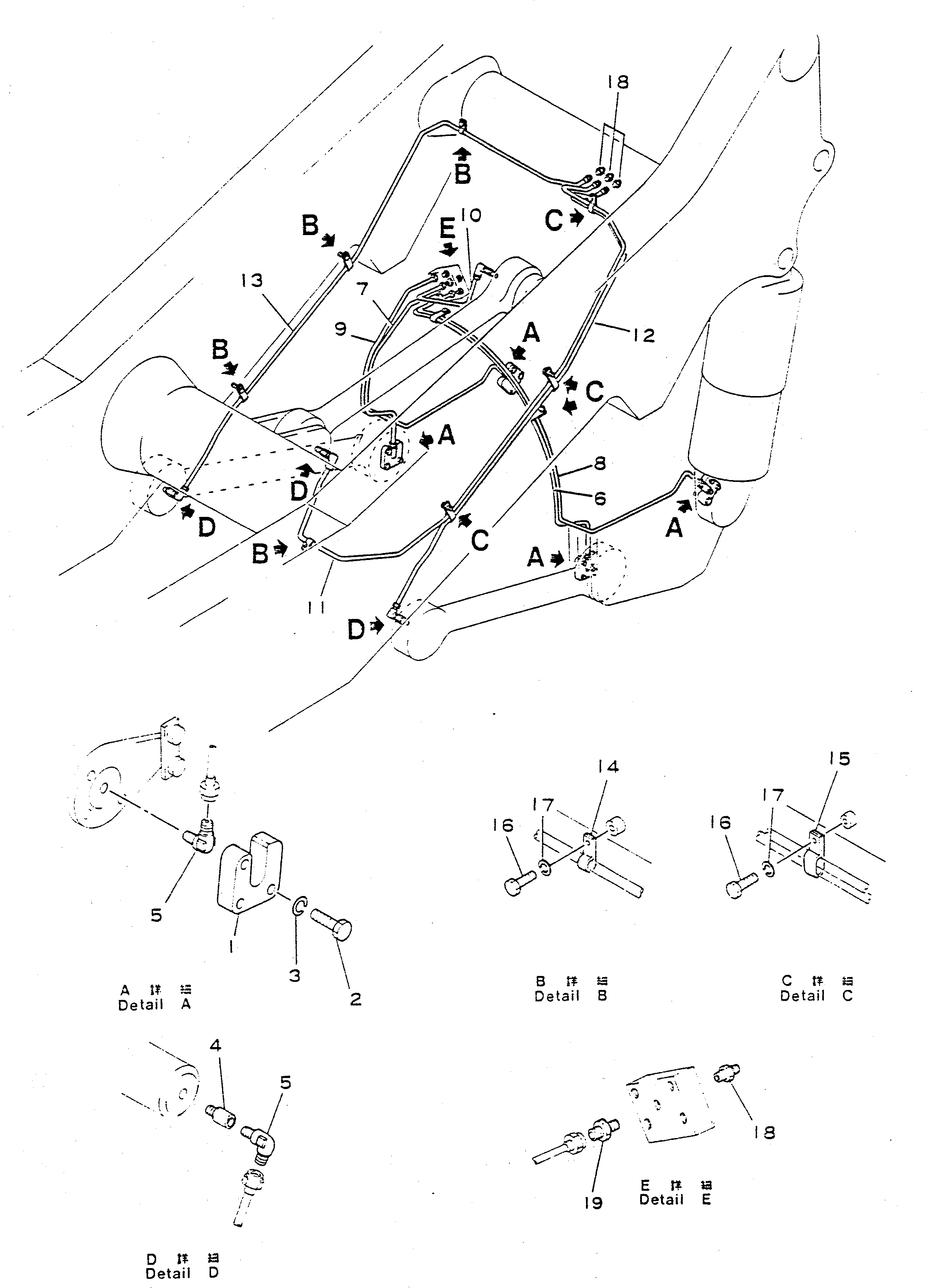 Dump Trucks Komatsu / HD680-2 S/N 1002-UP(hd680-2c) / GREASE PIPING(#1055-)(150050 : 516)