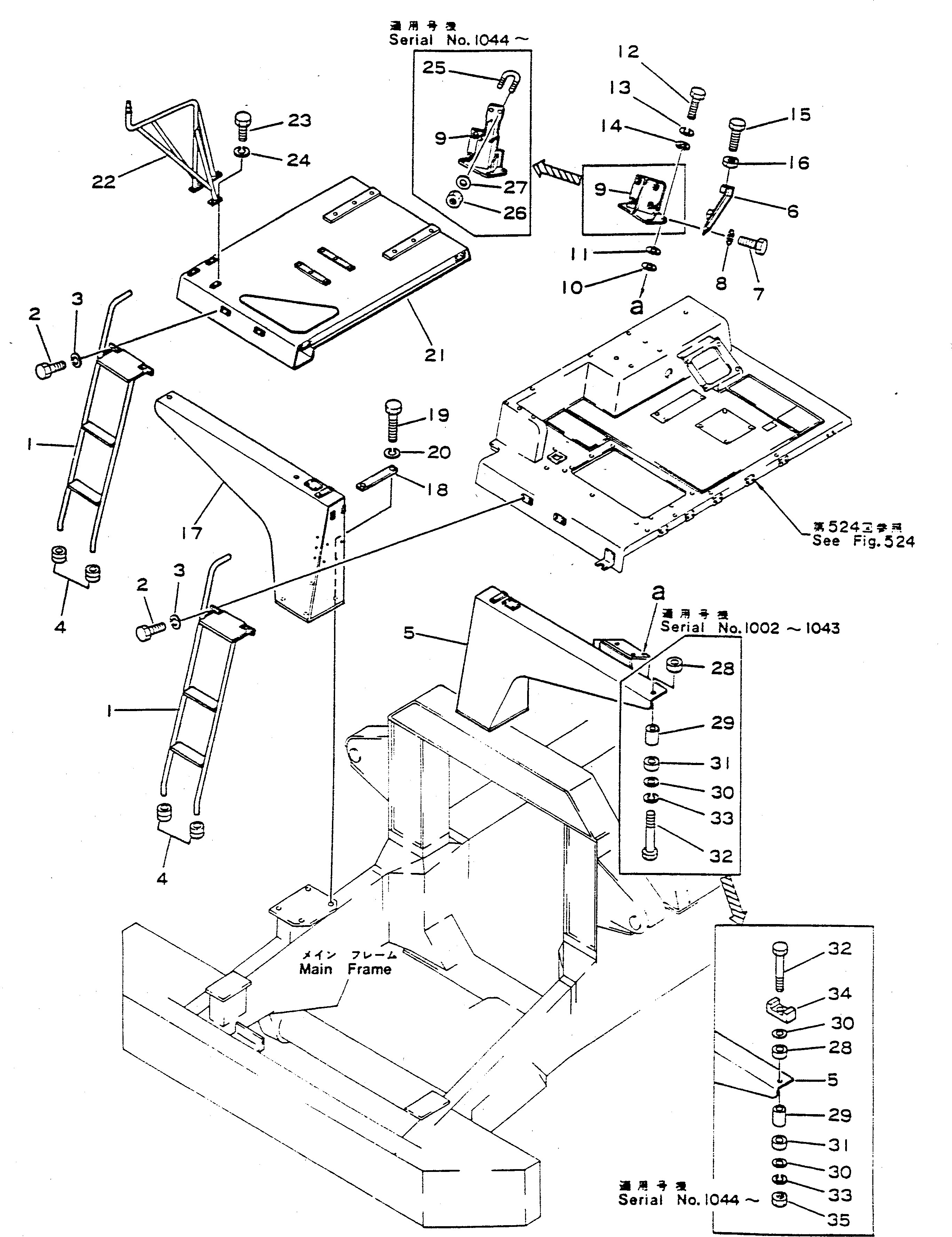Dump Trucks Komatsu / HD680-2 S/N 1002-UP(hd680-2c) / LADDER AND PLATFORM(150080 : 523)