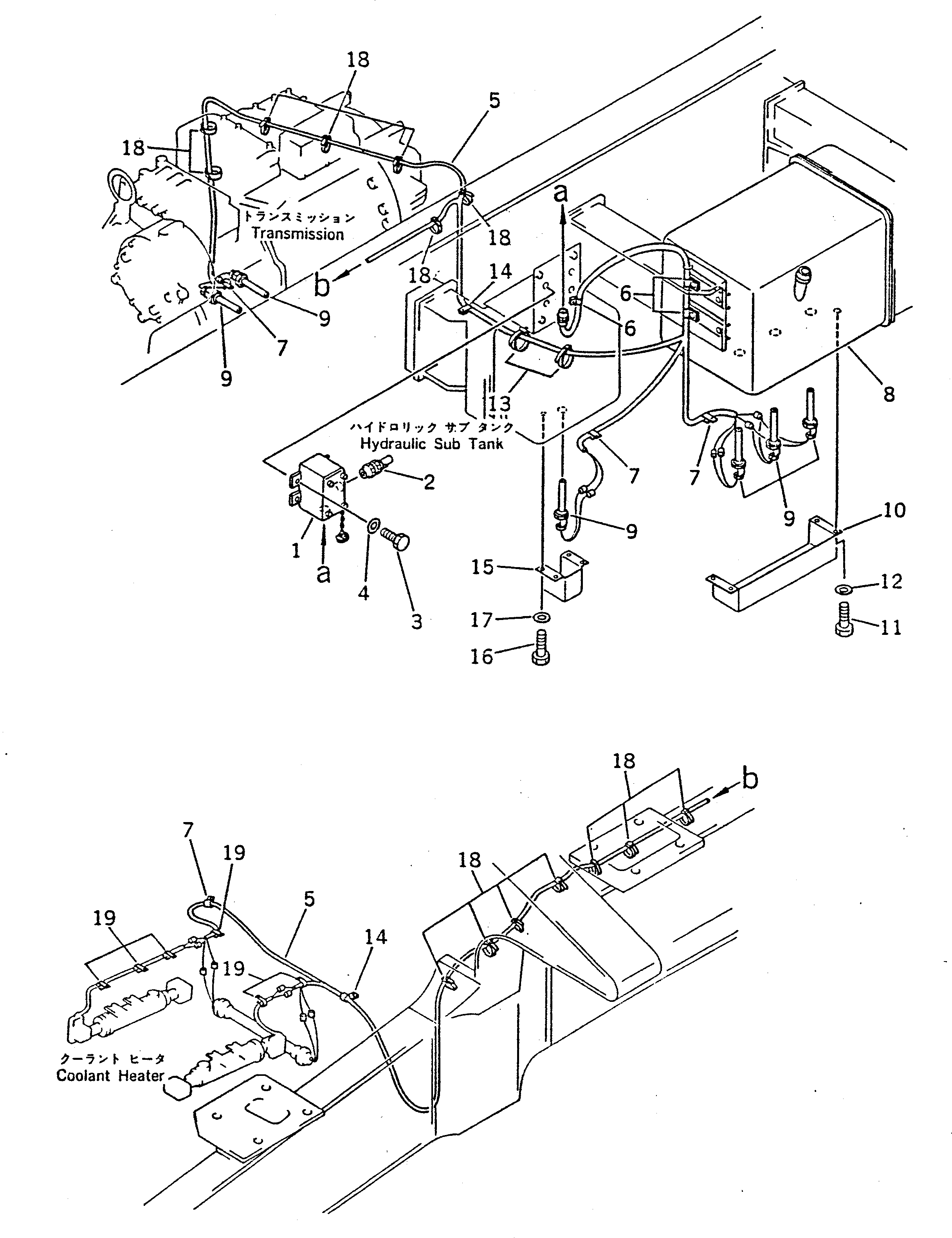 Dump Trucks Komatsu / HD680-2 S/N 1002-UP(hd680-2c) / ENGINE ?TRANSMISSION ? HYDRALIC OIL HEATER (FOR -40C SPEC.)(#1109-)(240320 : 881)