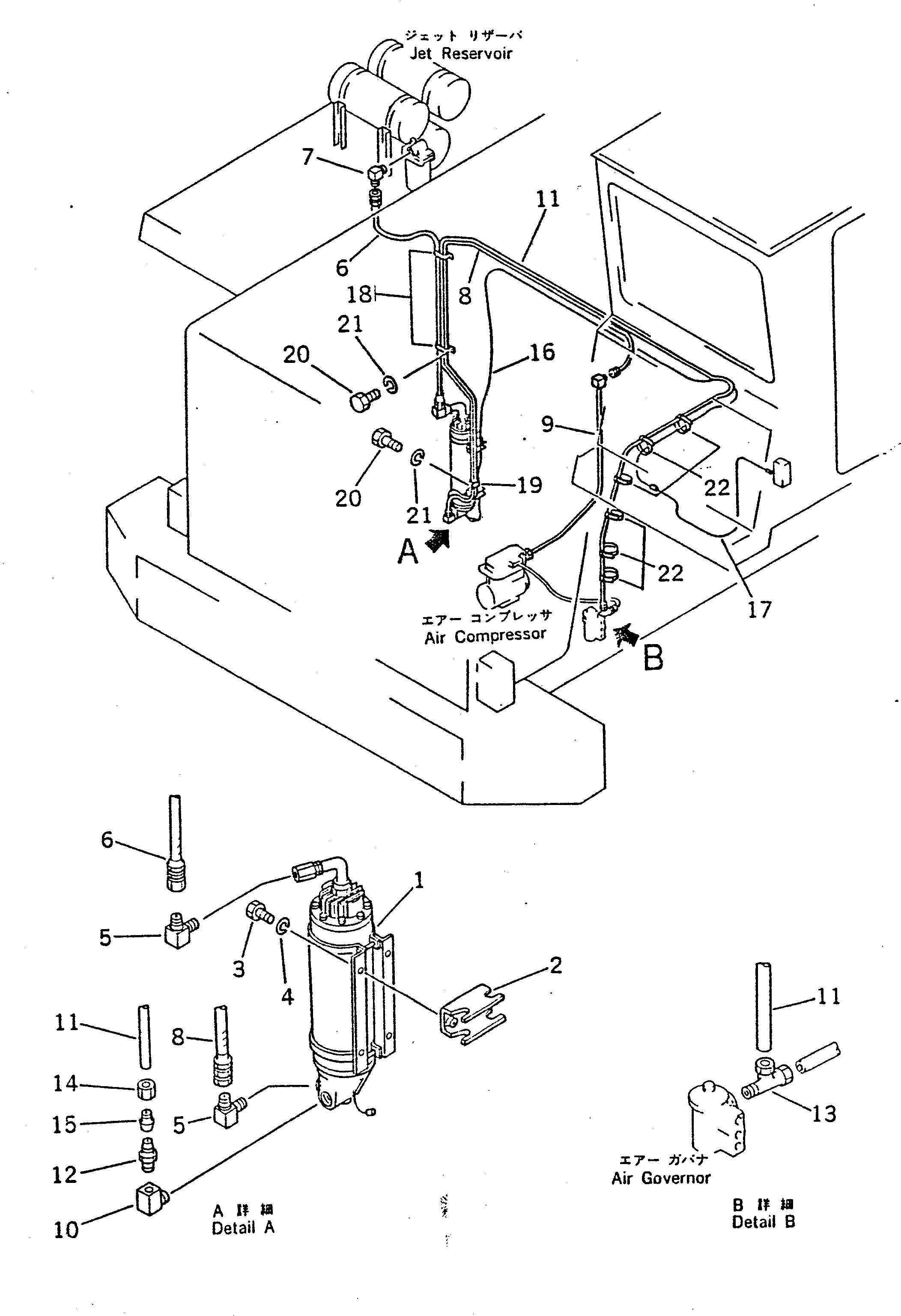Dump Trucks Komatsu / HD680-2 S/N 1002-UP(hd680-2c) / AIR DRYER PIPING (FOR -40C SPEC.)(#1109-)(240340 : 884)