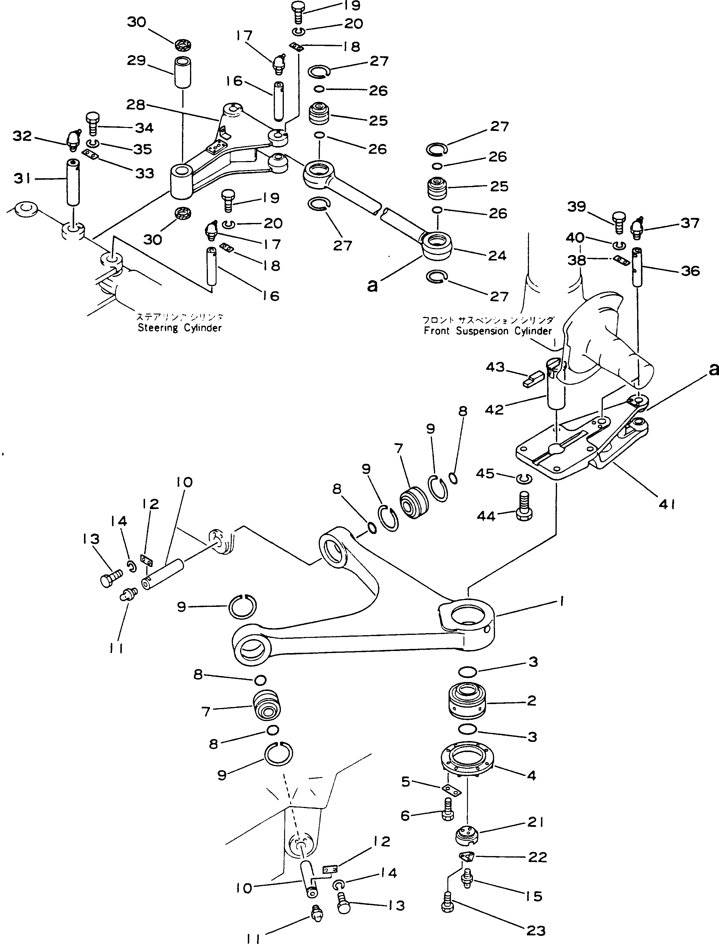 Komatsu parts book diagram for HD780-1 S/N 1002-UP: STEERING LINKAGE