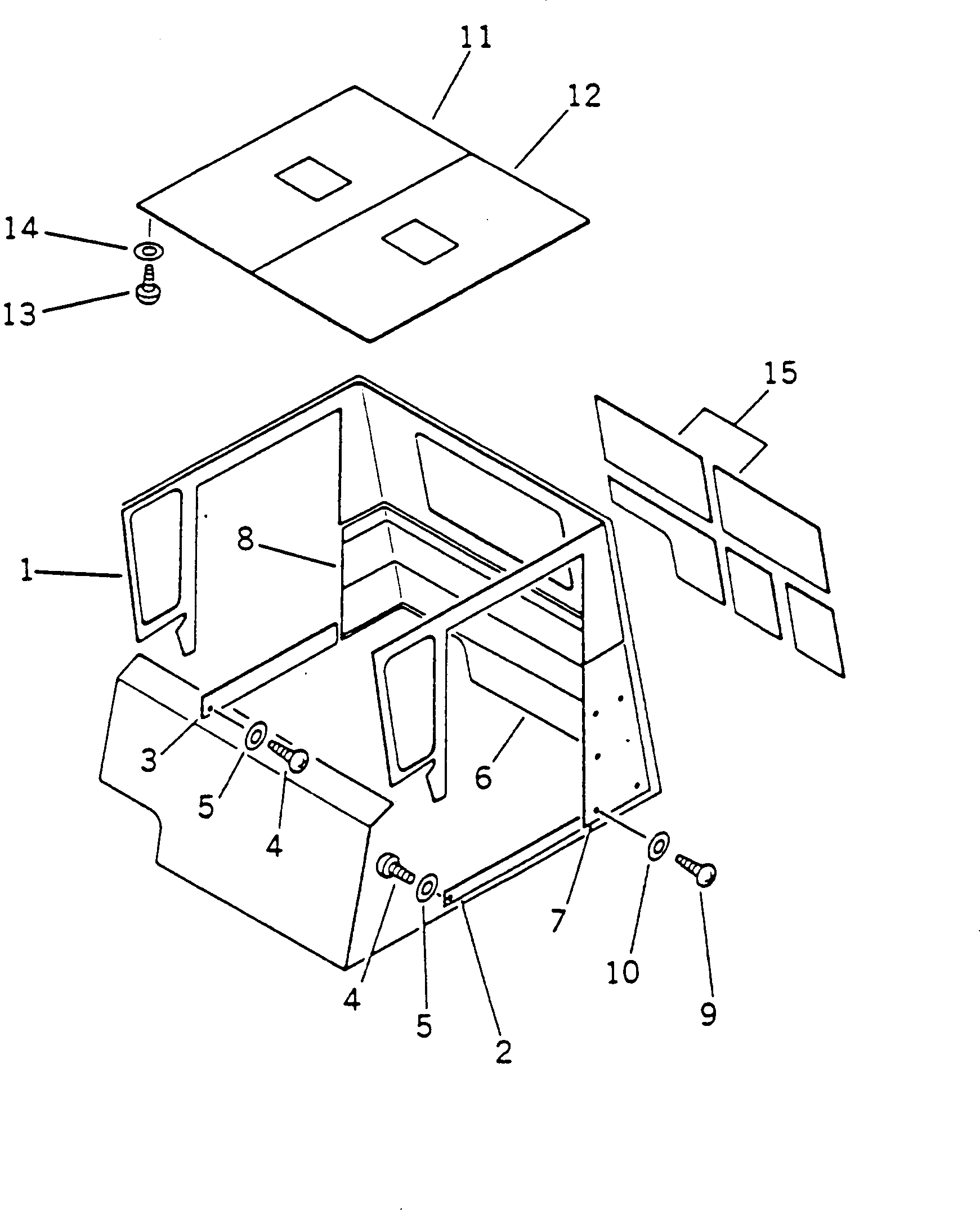 Komatsu parts book diagram for HD780-1 S/N 1002-UP: OPERATOR'S CAB (2/2)