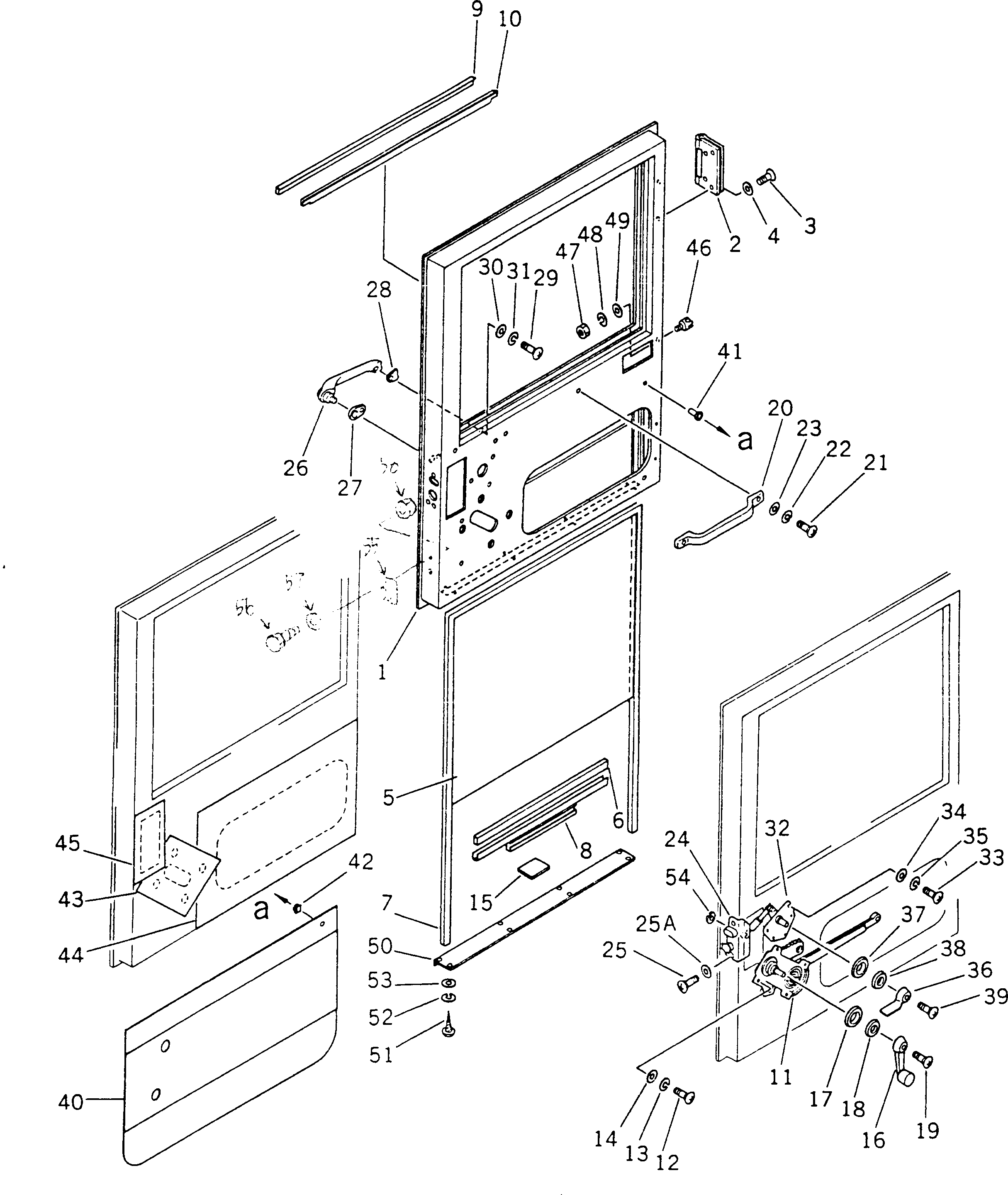 Komatsu parts book diagram for HD780-1 S/N 1002-UP: DOOR ? R.H. ARM REST ASS'Y