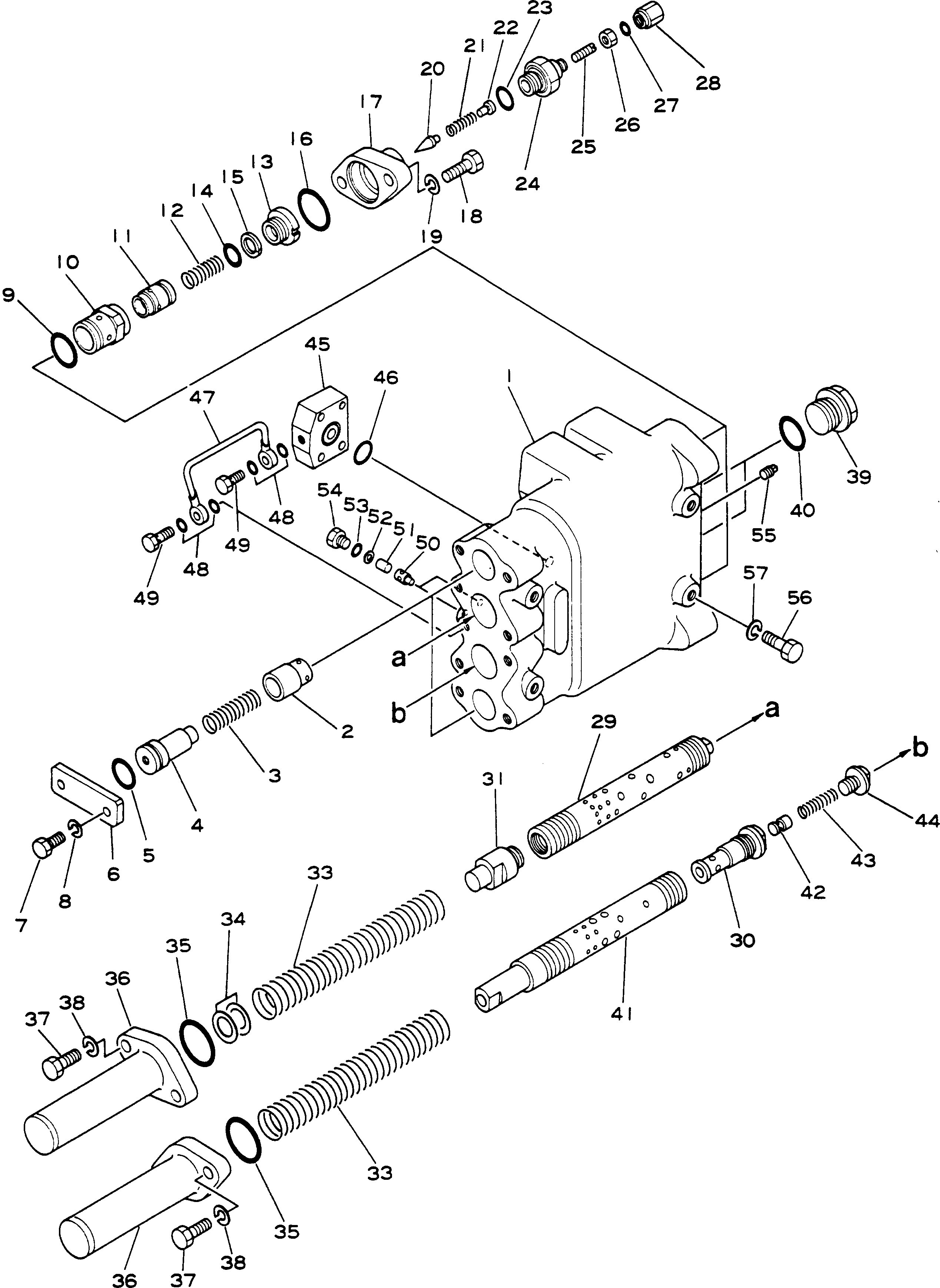 Komatsu parts book diagram for HD780-1 S/N 1002-UP: REAR DEMAND VALVE