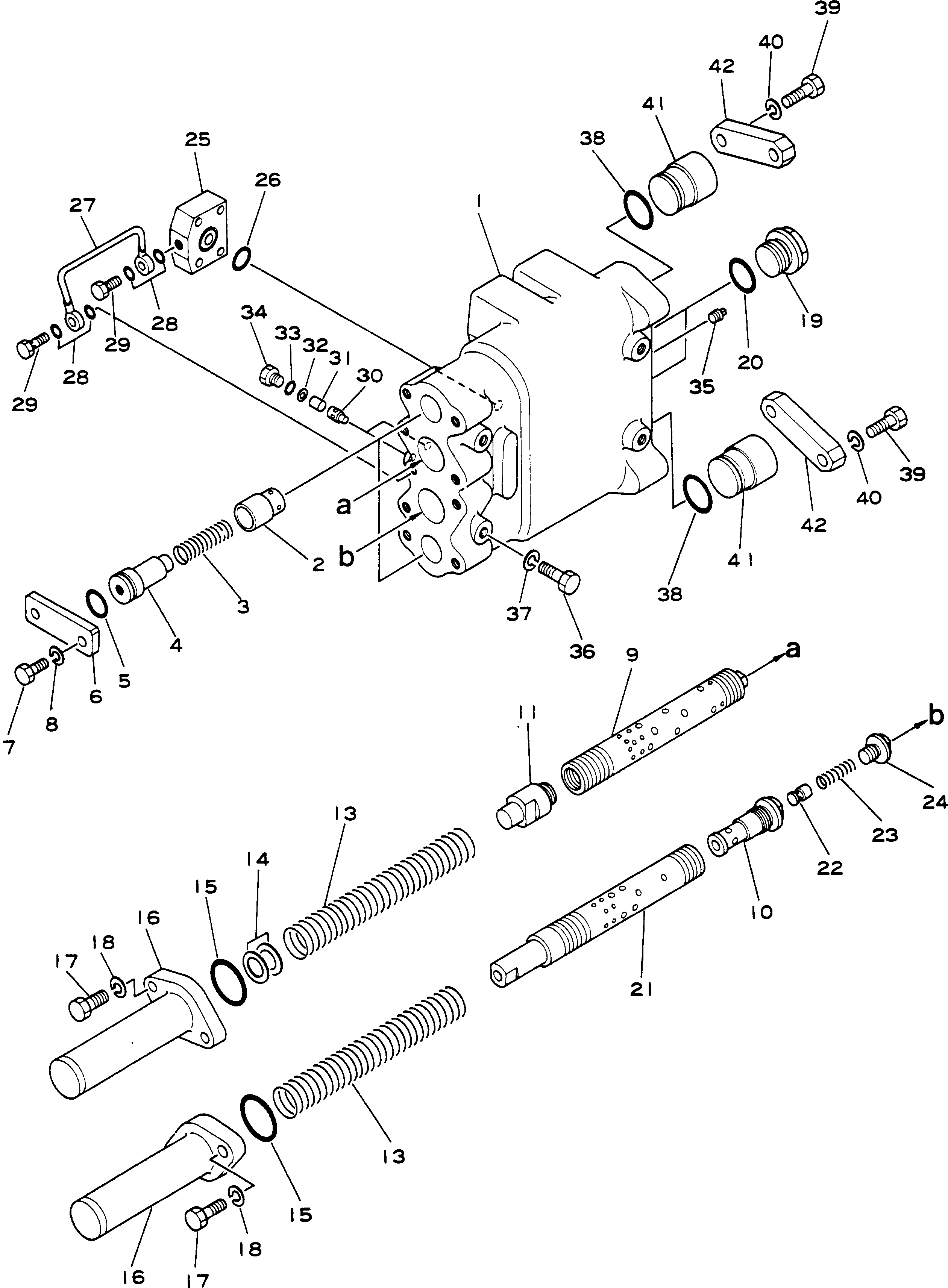 Komatsu parts book diagram for HD780-1 S/N 1002-UP: FRONT DEMAND VALVE