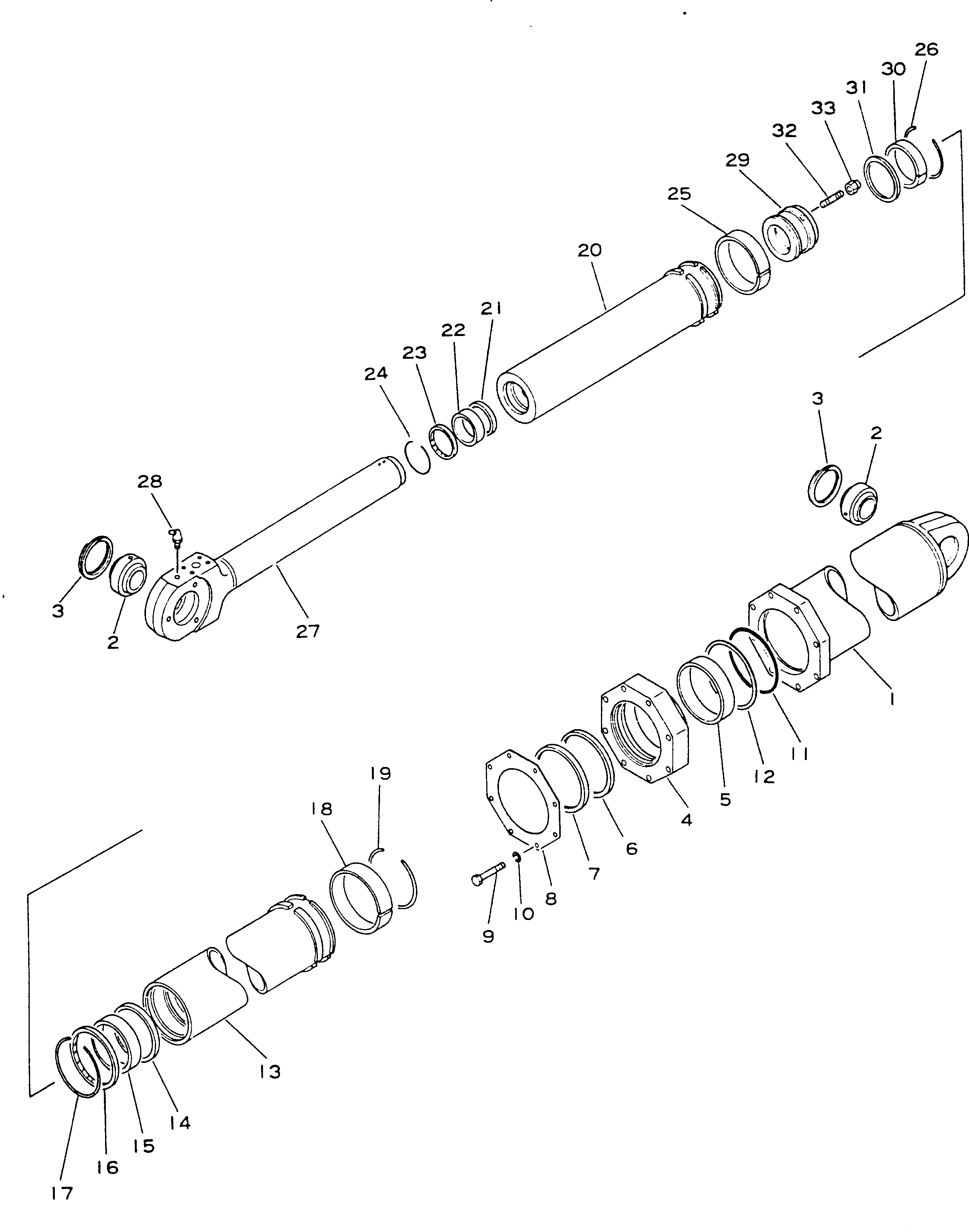 Komatsu parts book diagram for HD780-1 S/N 1002-UP: HOIST CYLINDER