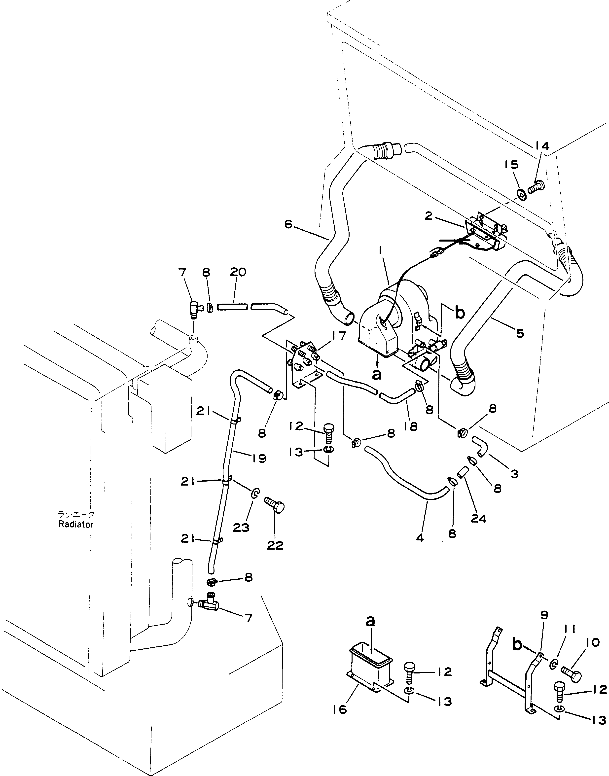 Komatsu parts book diagram for HD780-1 S/N 1002-UP: CAR HEATER