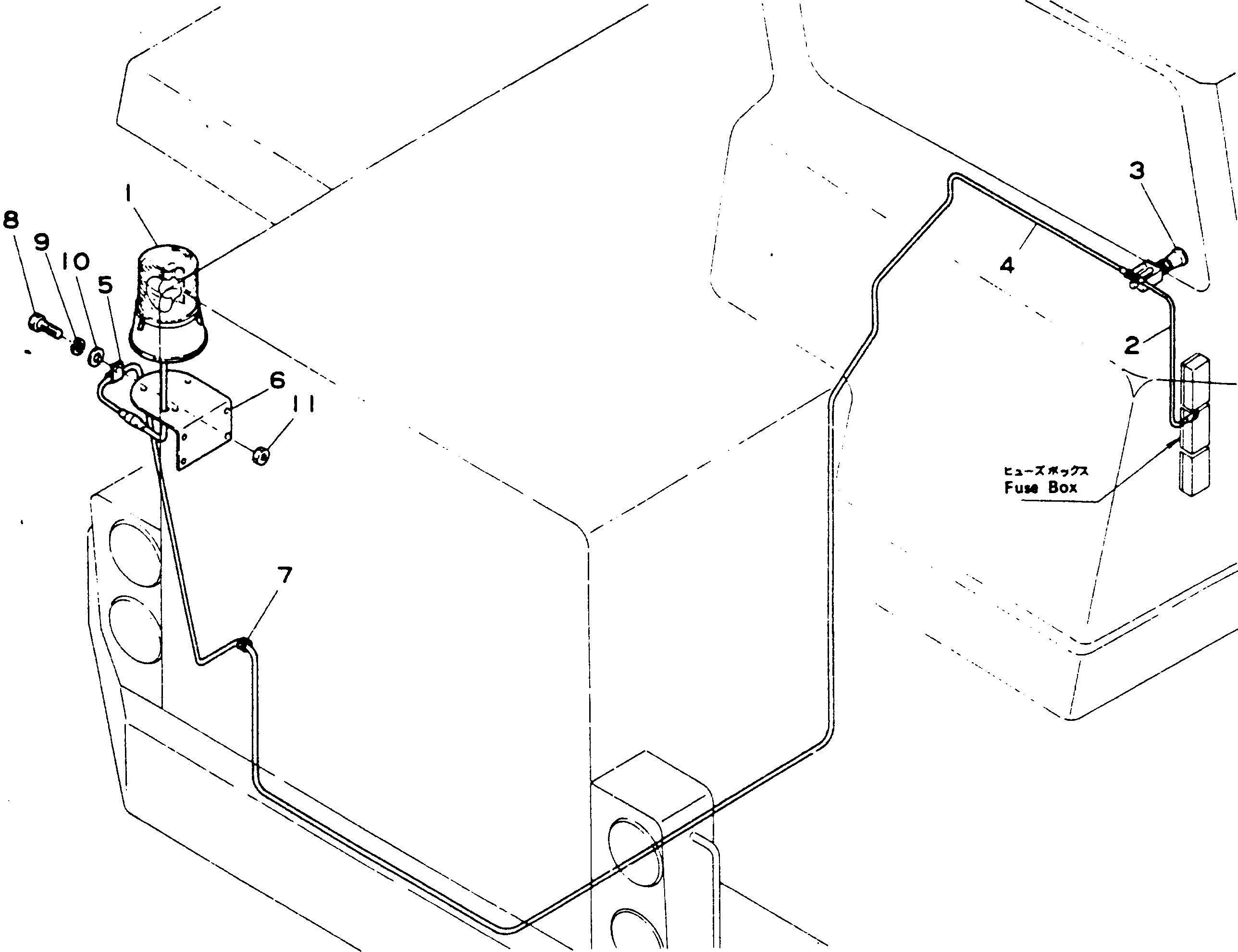 Komatsu parts book diagram for HD780-1 S/N 1002-UP: YELLOW ROTARY LAMP