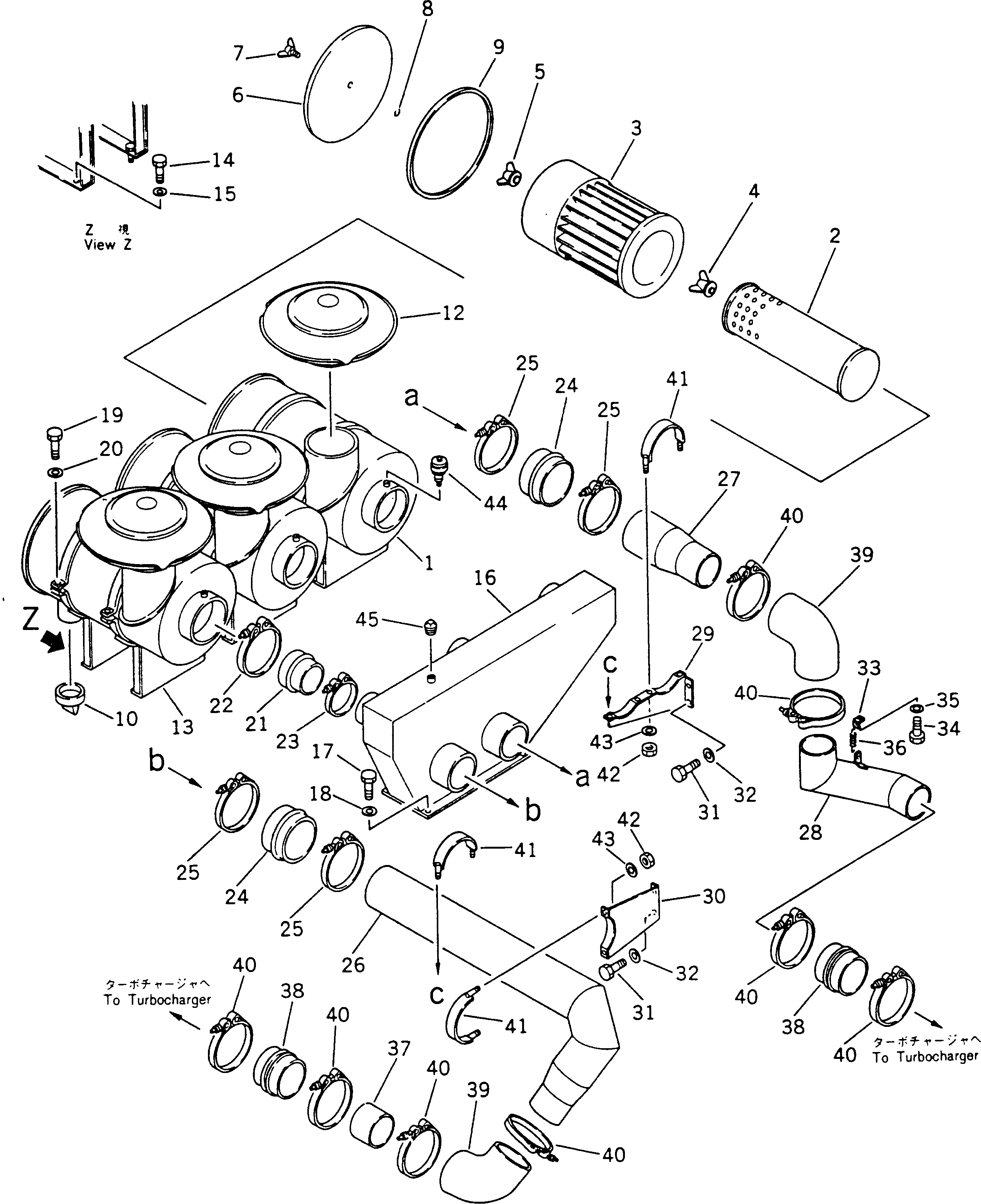 Dump Trucks Komatsu / HD785-1S S/N 1002-UP(hd785-0r) / AIR INTAKE SYSTEM(030050 : 116)