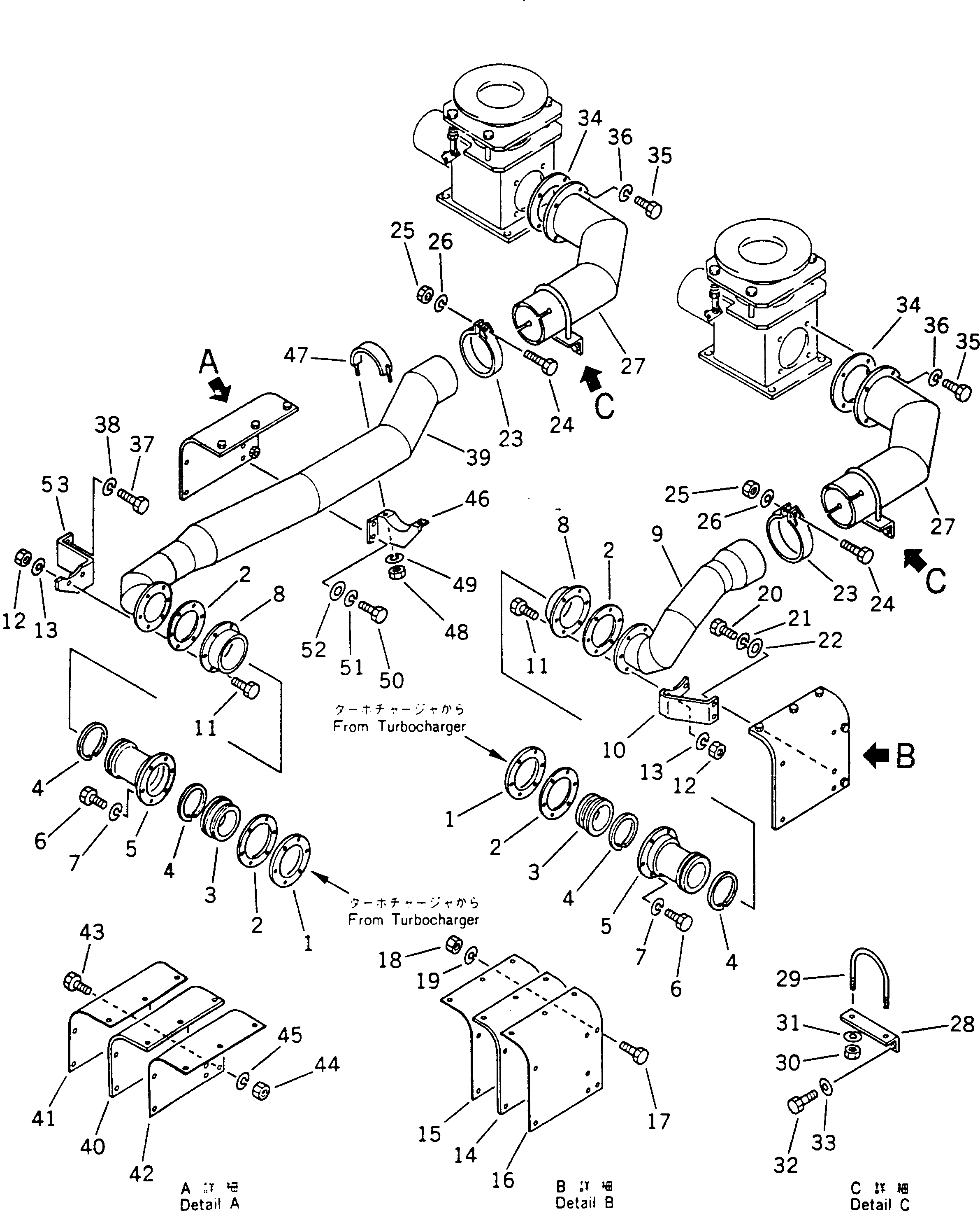 Dump Trucks Komatsu / HD785-1S S/N 1002-UP(hd785-0r) / EXHAUST SYSTEM (1/3)(030060 : 118)