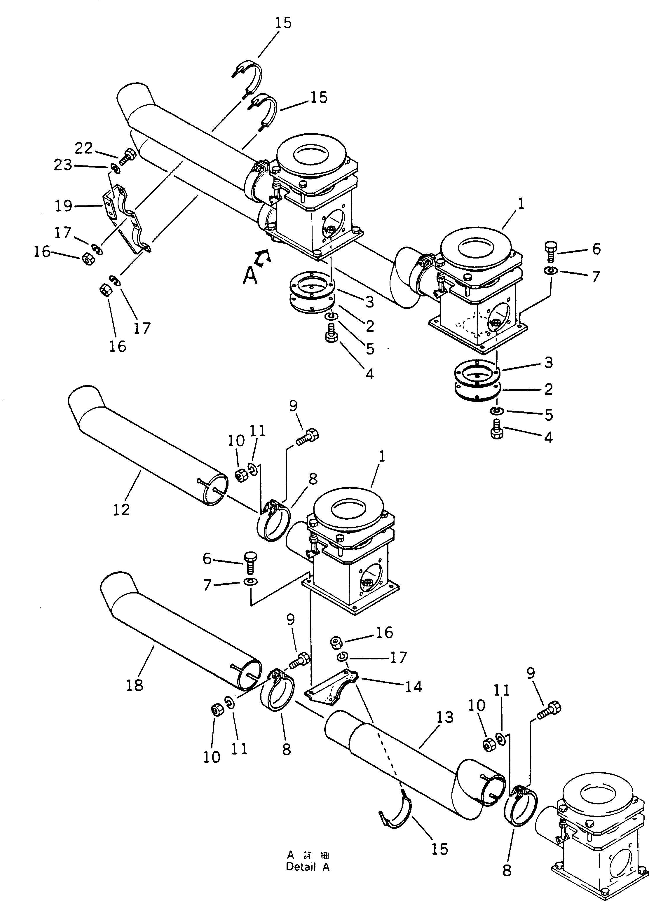 Dump Trucks Komatsu / HD785-1S S/N 1002-UP(hd785-0r) / EXHAUST SYSTEM (2/3)(030070 : 120)
