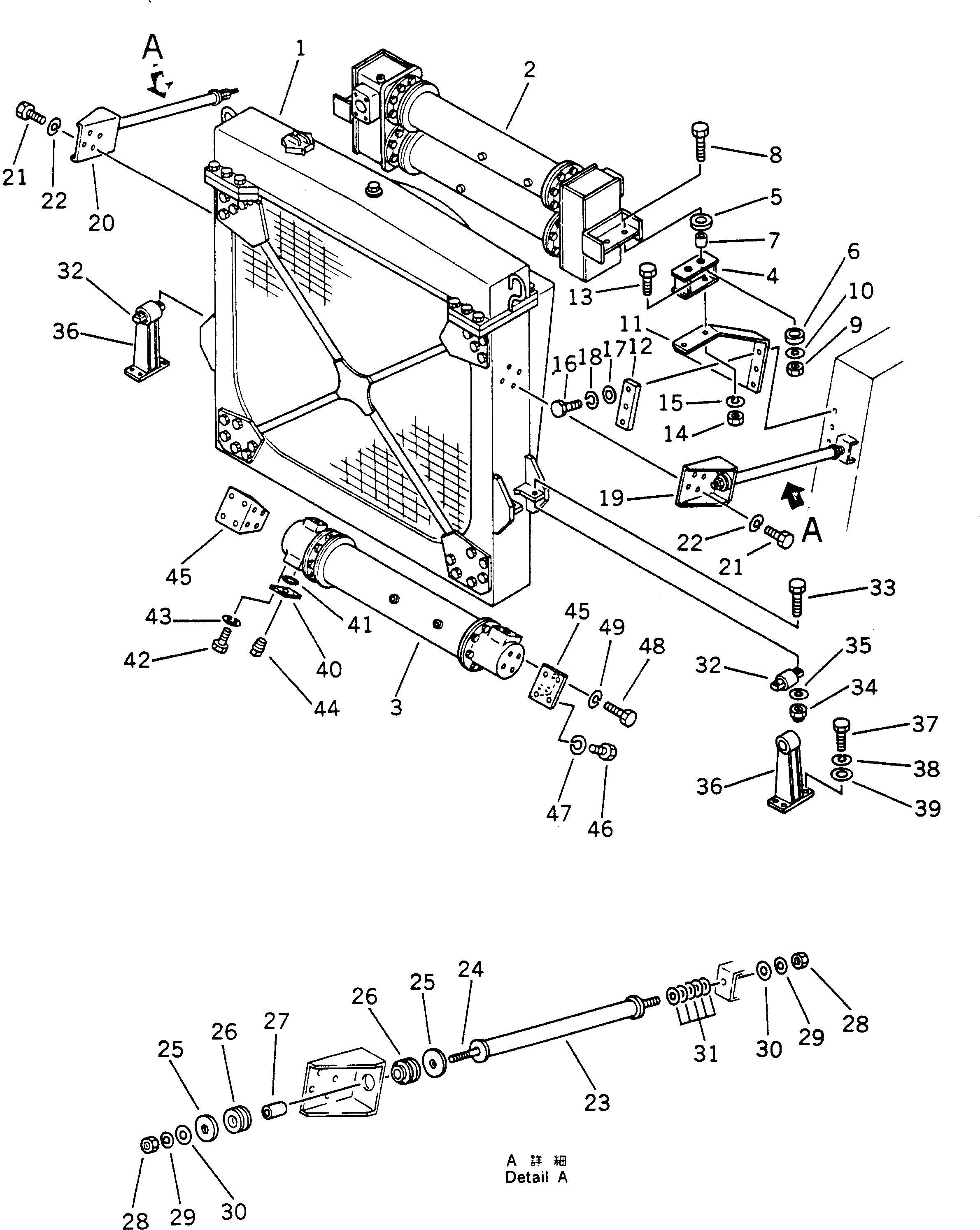 Dump Trucks Komatsu / HD785-1S S/N 1002-UP(hd785-0r) / RADIATOR AND OIL COOLER MOUNT(030130 : 140)