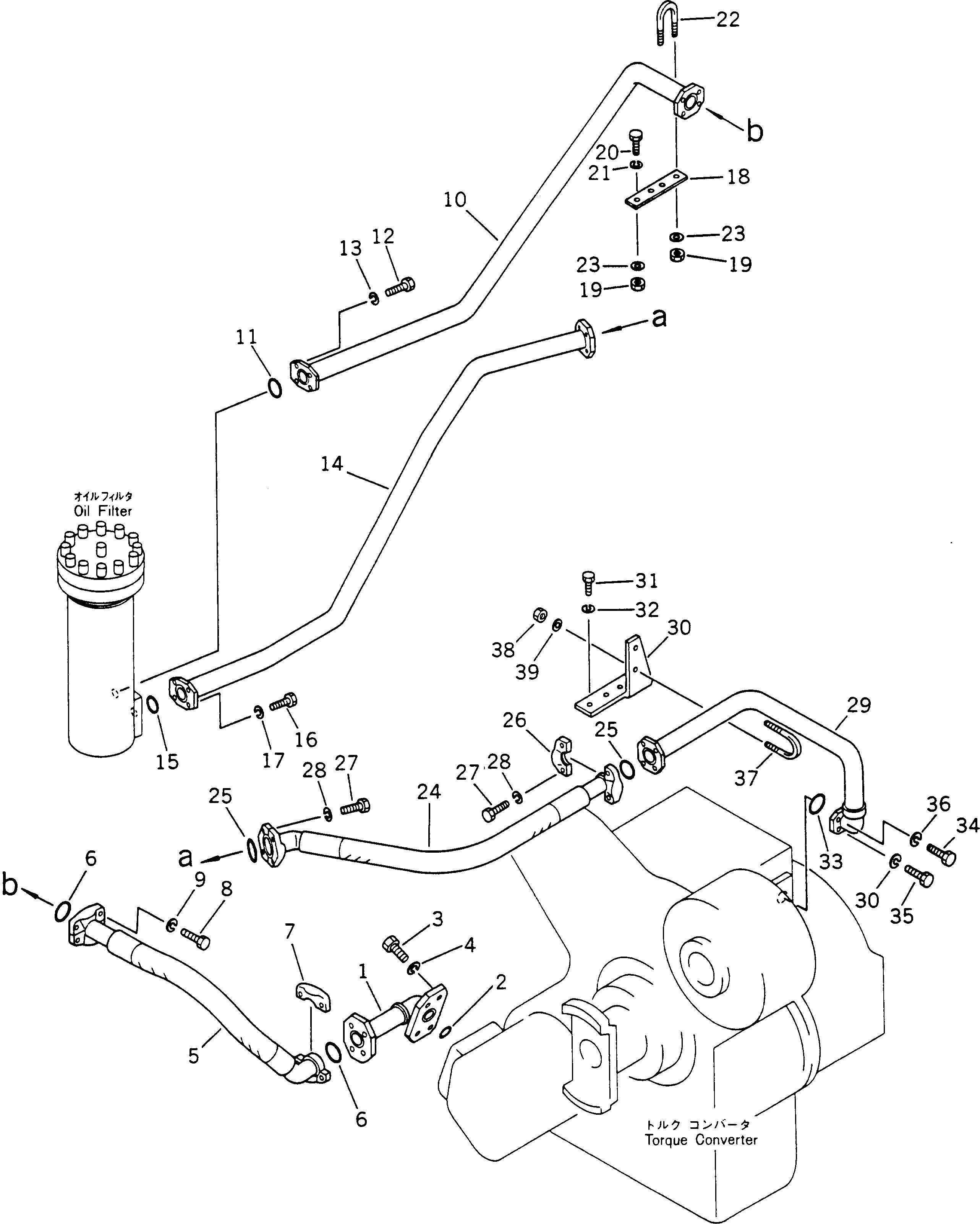 Dump Trucks Komatsu / HD785-1S S/N 1002-UP(hd785-0r) / TRANSMISSION PUMP TO FILTER TO VALVE PIPING(060200 : 271A)