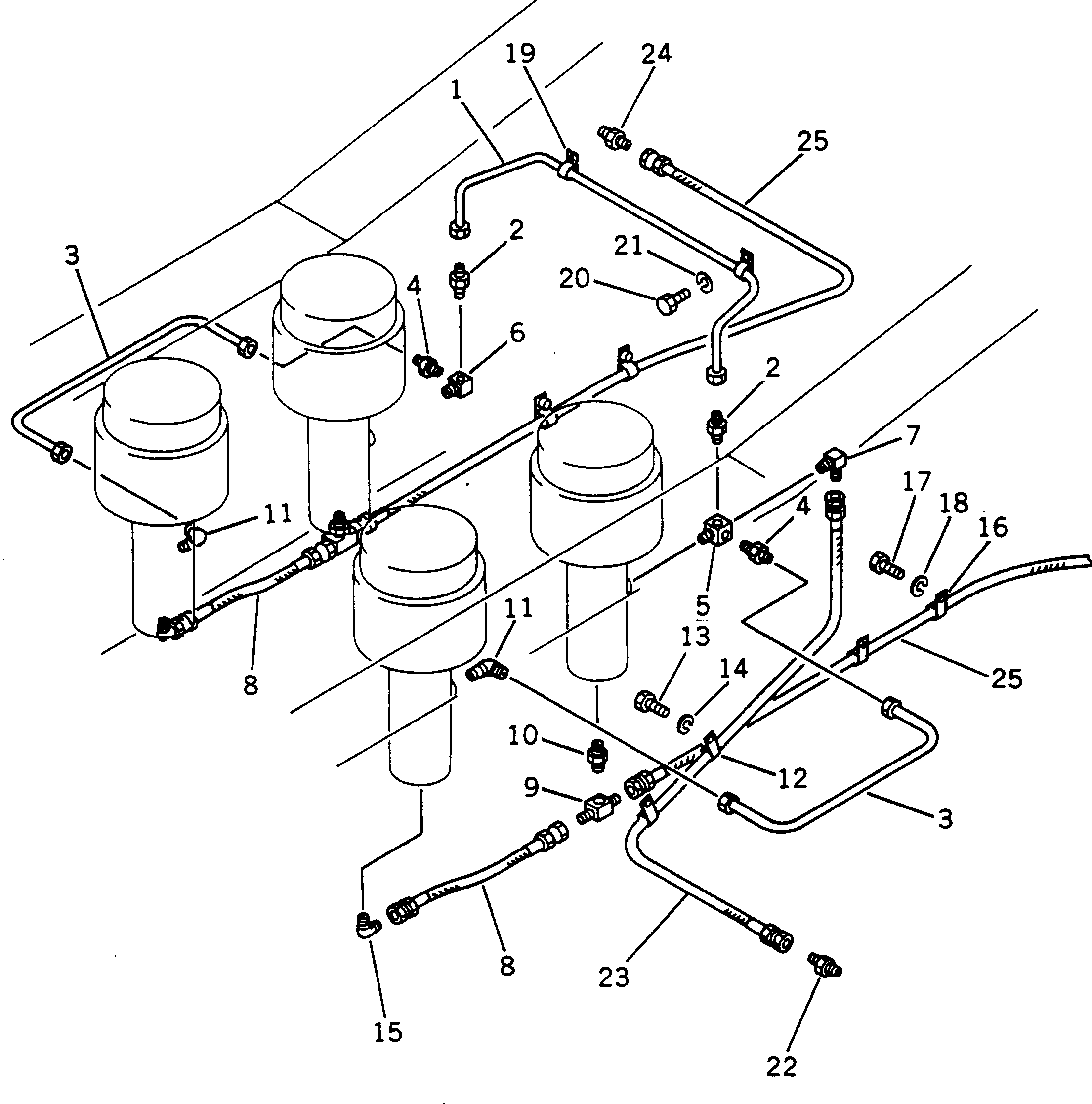 Dump Trucks Komatsu / HD785-1S S/N 1002-UP(hd785-0r) / REAR BRAKE OIL PIPING(090250 : 368)