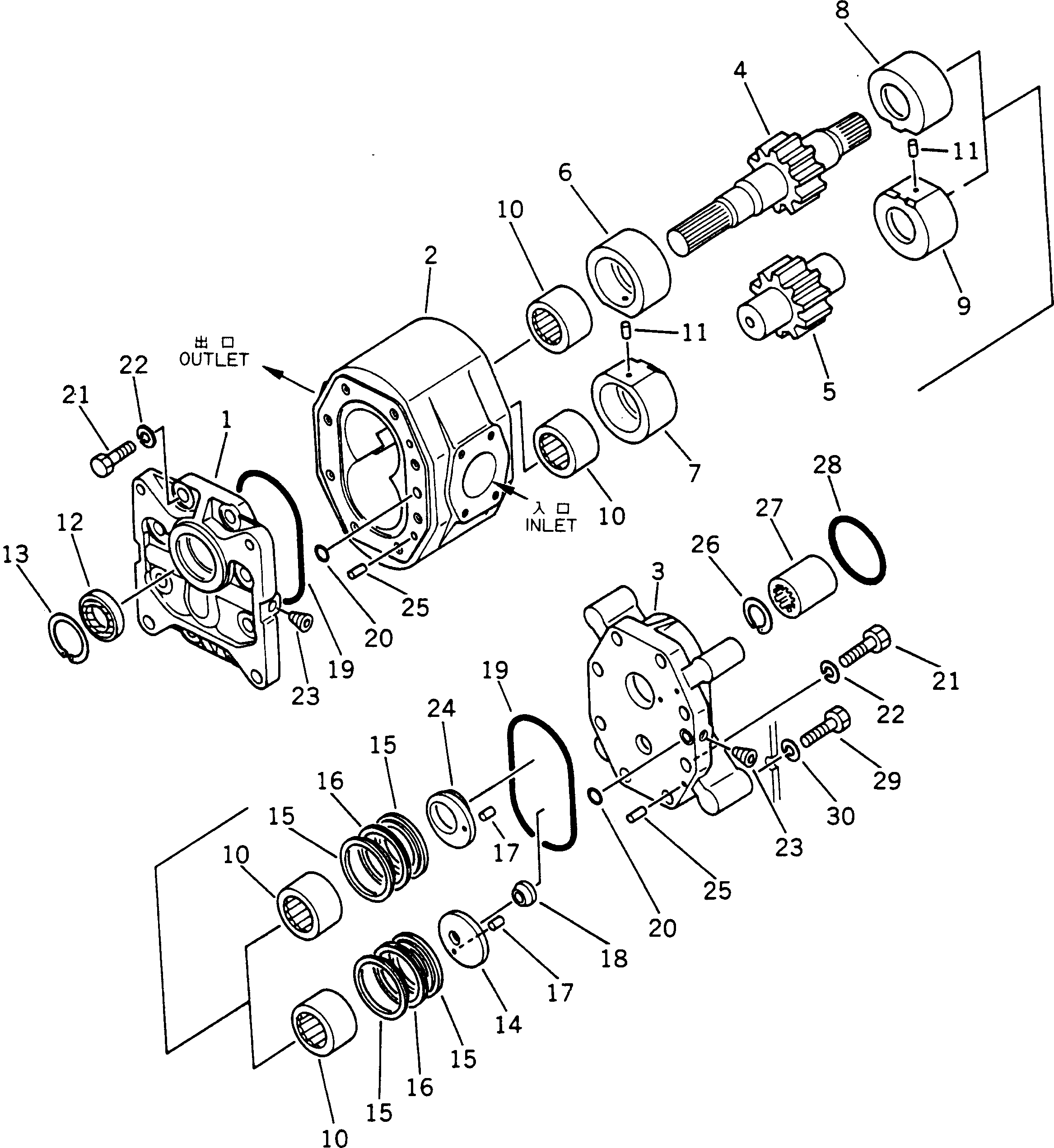 Dump Trucks Komatsu / HD785-1S S/N 1002-UP(hd785-0r) / RETARDER PUMP (1/2)(180040 : 607)