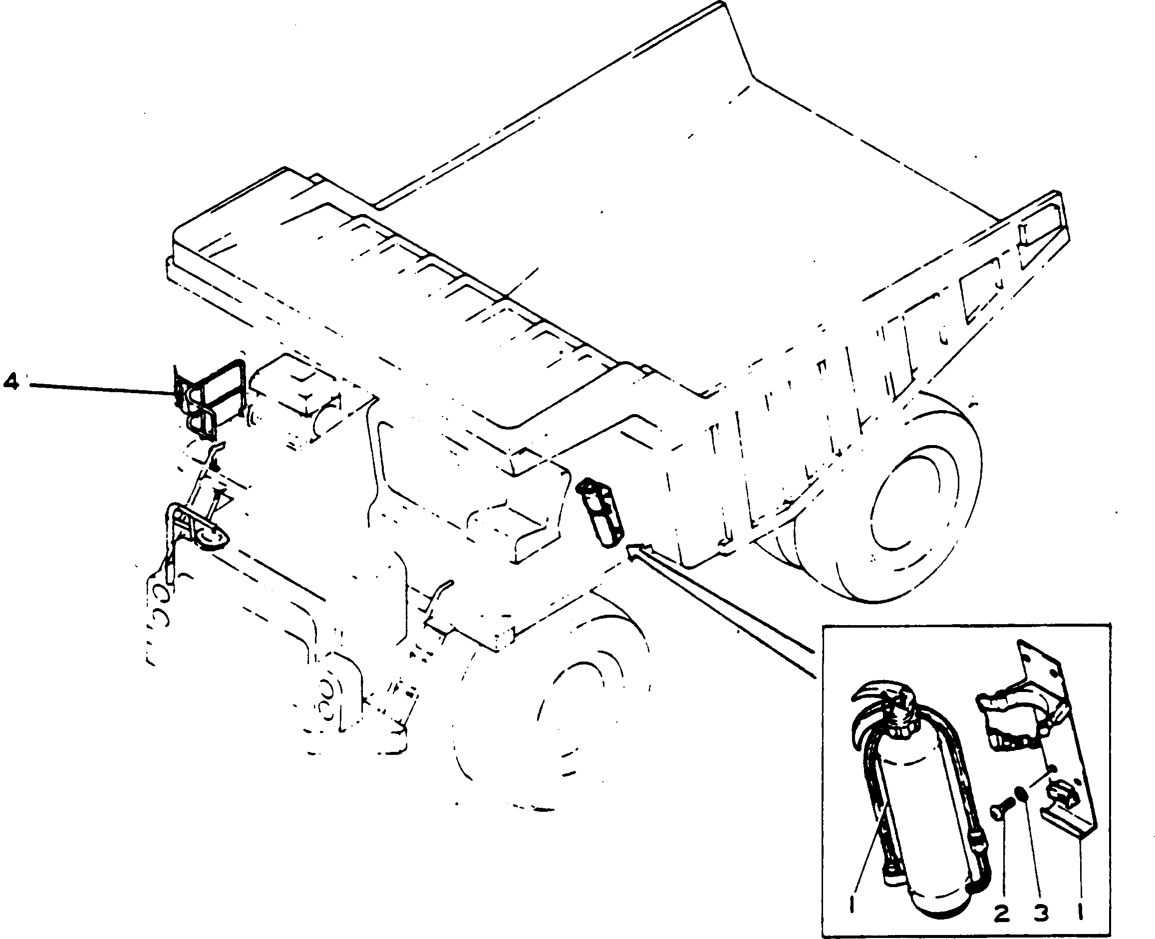 Dump Trucks Komatsu / HD785-1S S/N 1002-UP(hd785-0r) / FIRE EXTINGUISHER AND REAR VIEW MIRROR R.H.(180230 : 675)