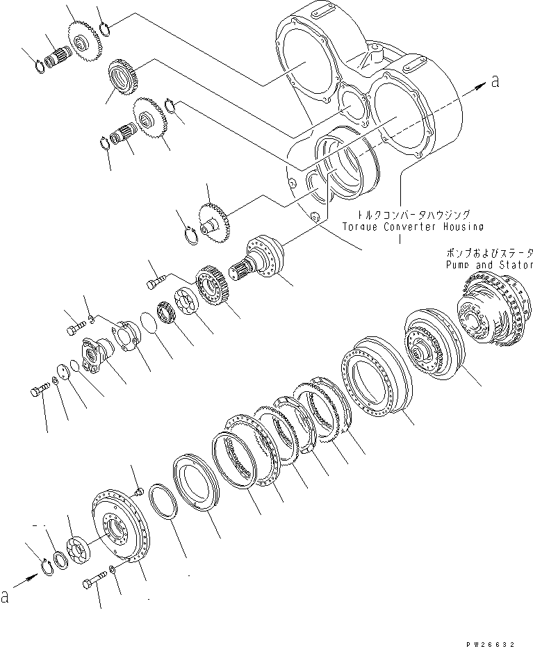 Dump Trucks Komatsu / HD785-1L S/N 1101-UP(hd785-1r) / INPUT SHAFT AND TURBINE (SERVICE PARTS)(#1115-)(060070 : 223A)
