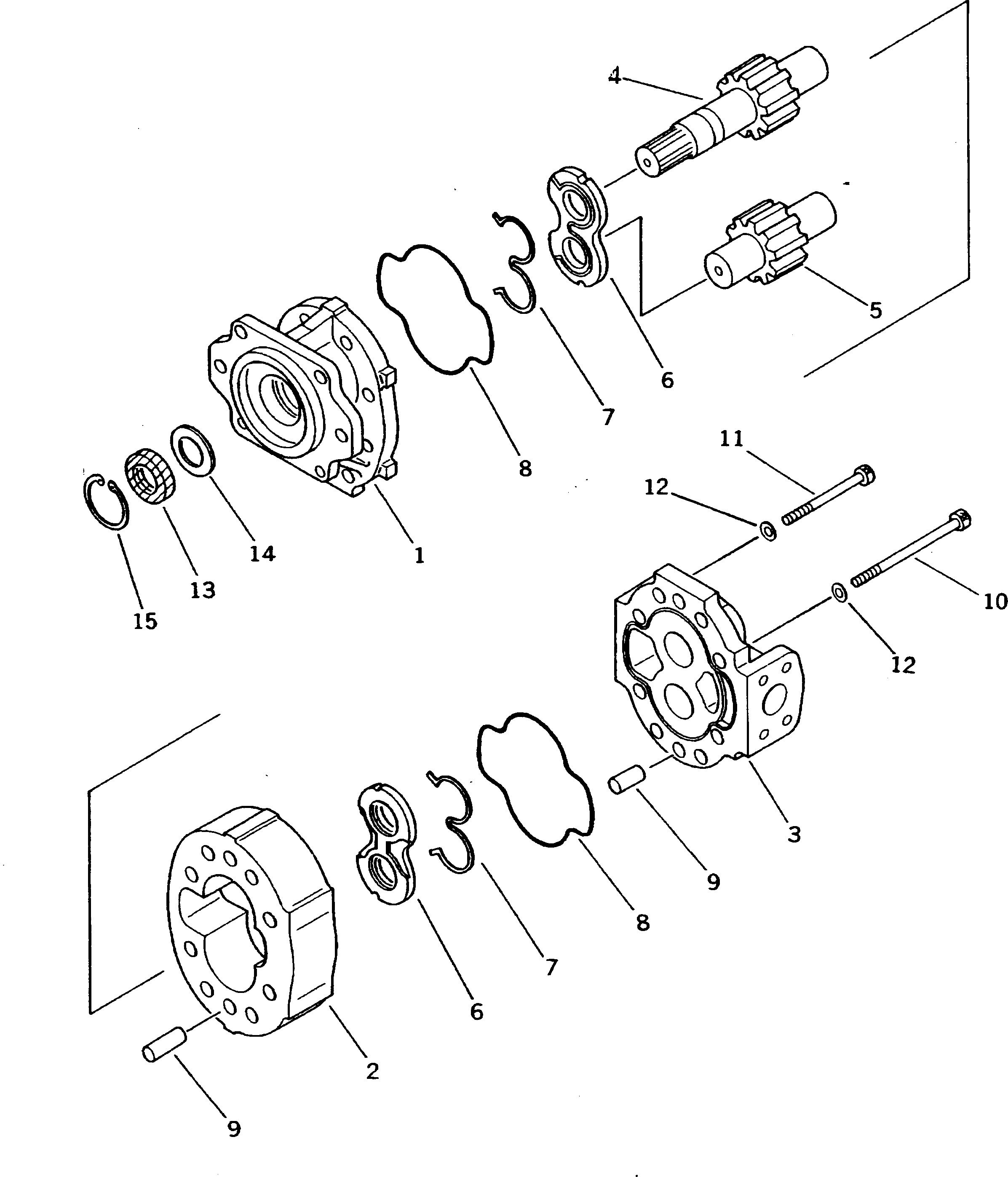 Dump Trucks Komatsu / HD785-5 S/N 4001-UP(hd785-5r) / HYDRAULIC PUMP (TRANSMISISSION)(510080 : Y1600-21A0)