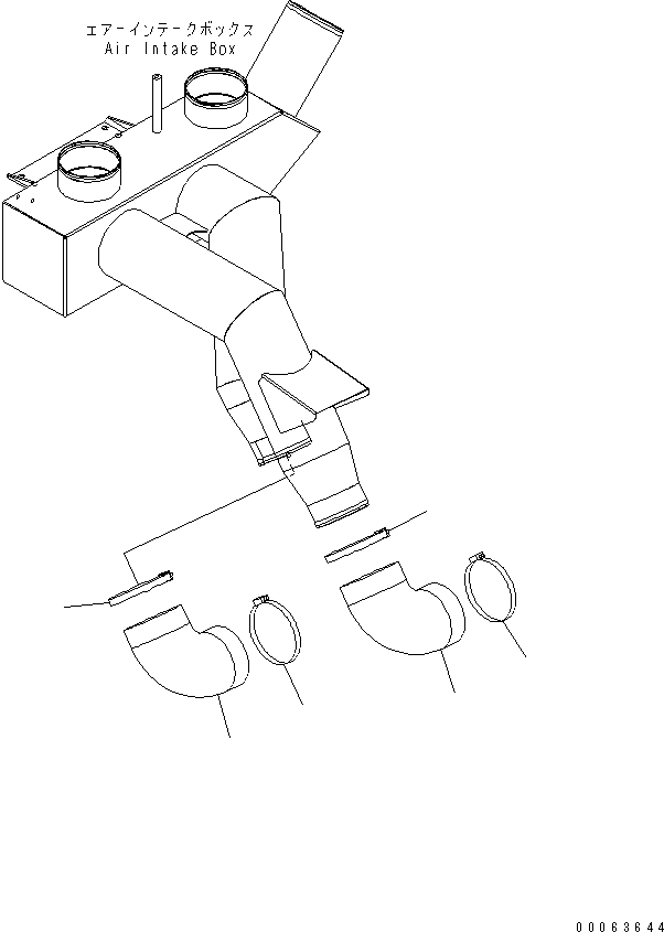 Komatsu parts book diagram for HD785-7 S/N 7001-8172: ENGINE (AIR INTAKE)(#7169-)