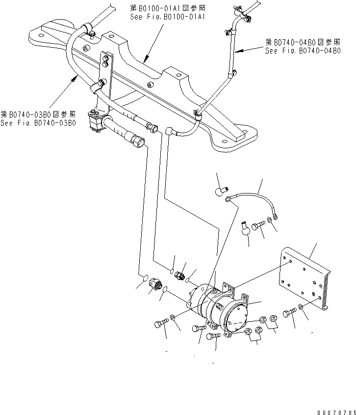Komatsu parts book diagram for HD785-7 S/N 7001-8172: ENGINE PRE-LUBE SYSTEM (PUMP)(#7169-)