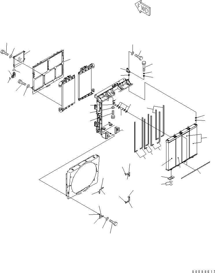 Komatsu parts book diagram for HD785-7 S/N 7001-8172: RADIATOR (2/2) (TROPICAL SPEC.)(#7919-)