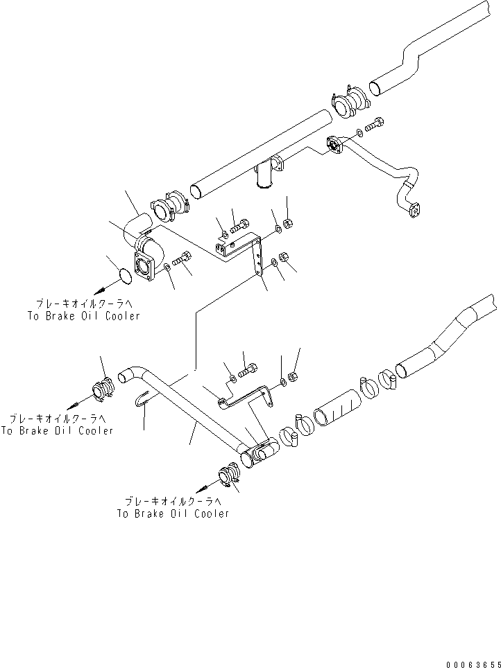 Komatsu parts book diagram for HD785-7 S/N 7001-8172: RADIATOR (BRAKE COOLER PIPING)(#7169-)