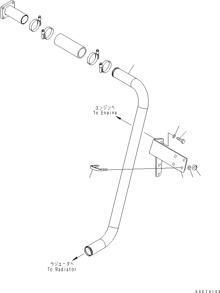 Komatsu parts book diagram for HD785-7 S/N 7001-8172: COOLANT LINE (BYPASS TUBE) (ENGINE PRE-LUB SYSTEM)(#7169-)