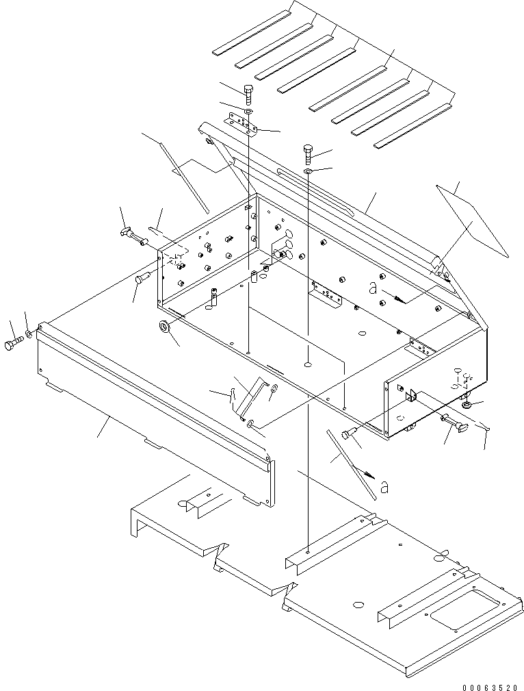 Komatsu parts book diagram for HD785-7 S/N 7001-8172: BATTERY BOX (BOX)(#7169-)