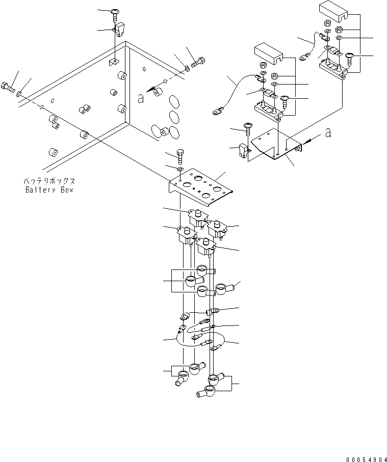 Komatsu parts book diagram for HD785-7 S/N 7001-8172: BATTERY BOX (CIRCUIT BREAKER) (ADDITIONAL FILTER)(#7001-7168)